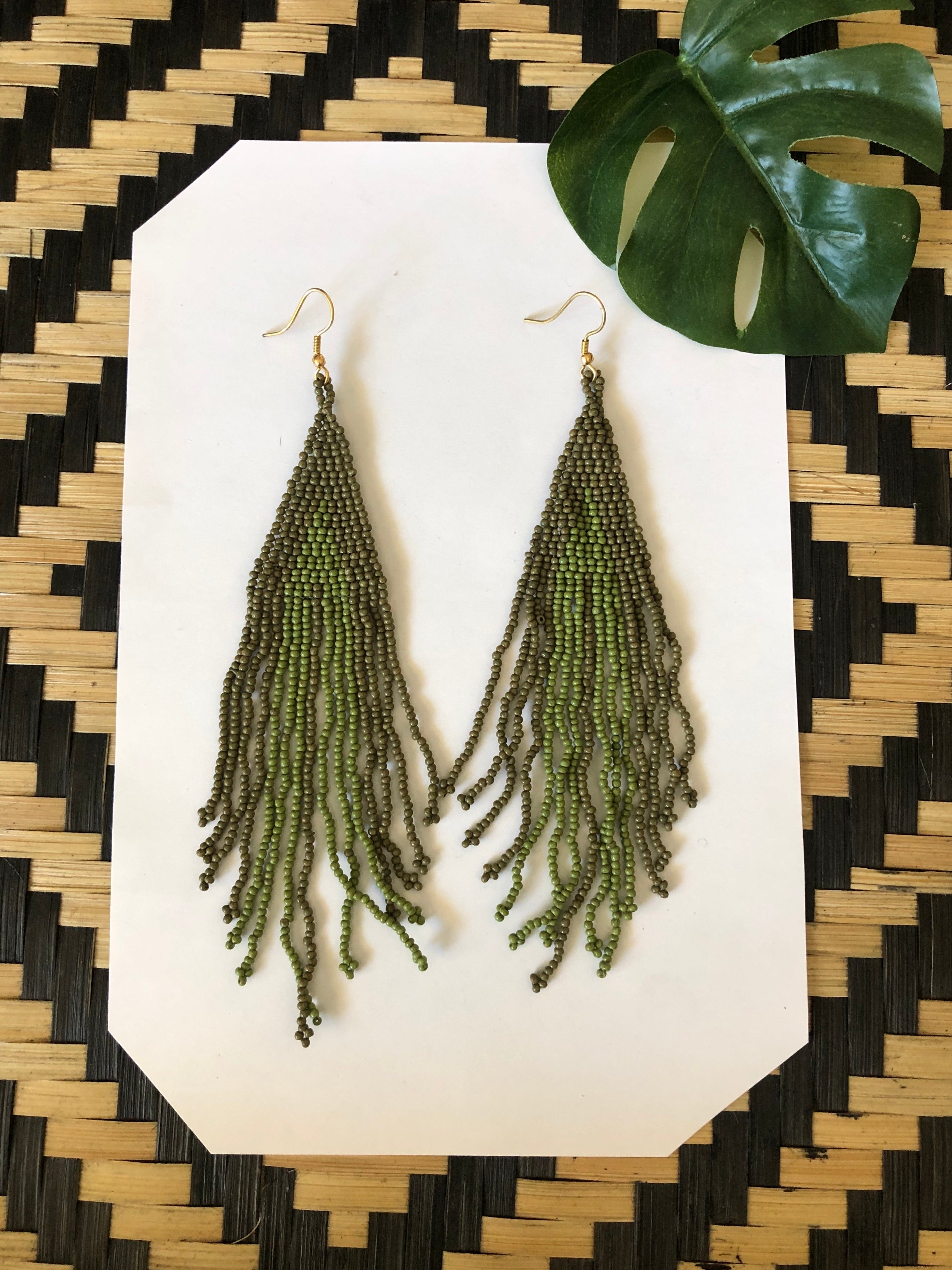 Beaded Ombre Chandelier Earrings