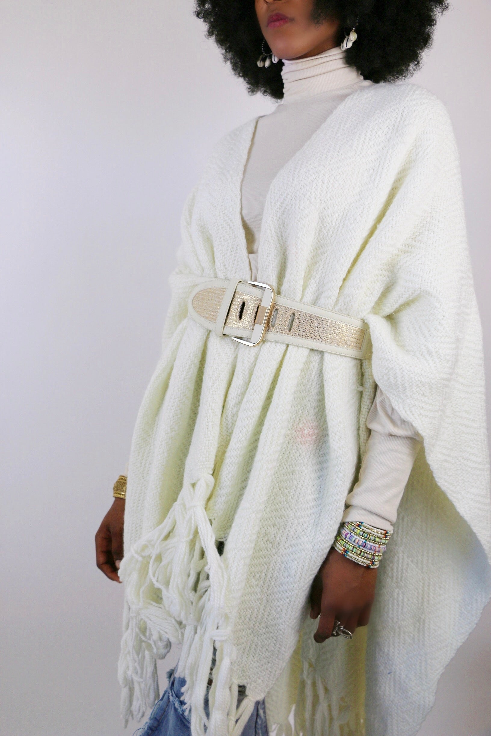 Live: 178 Ivory Vintage Wool Wrap