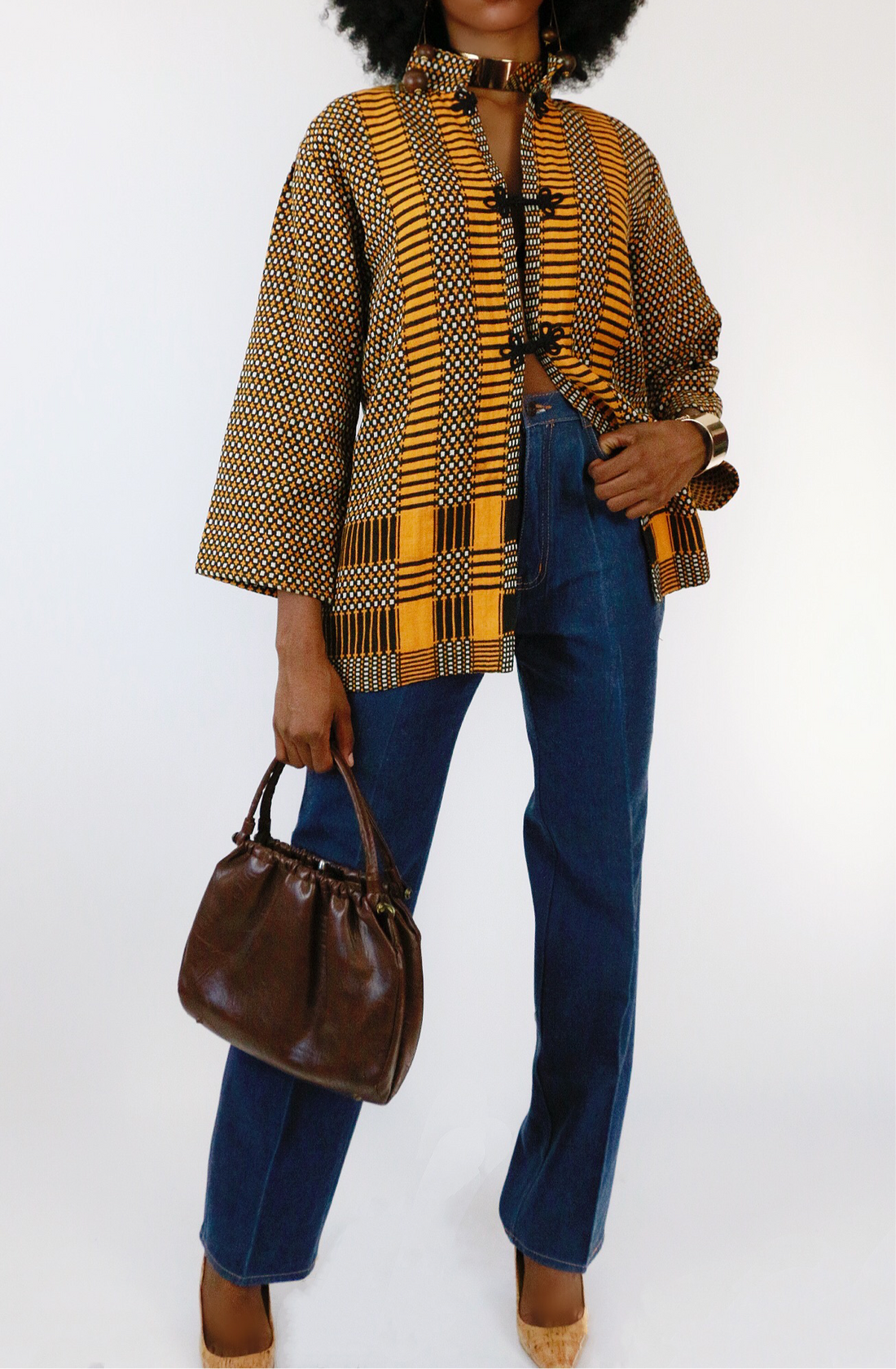 Vintage 70βs Woven Cardigan