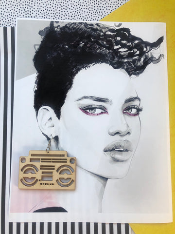 Music Inspired Wooden Earrings
