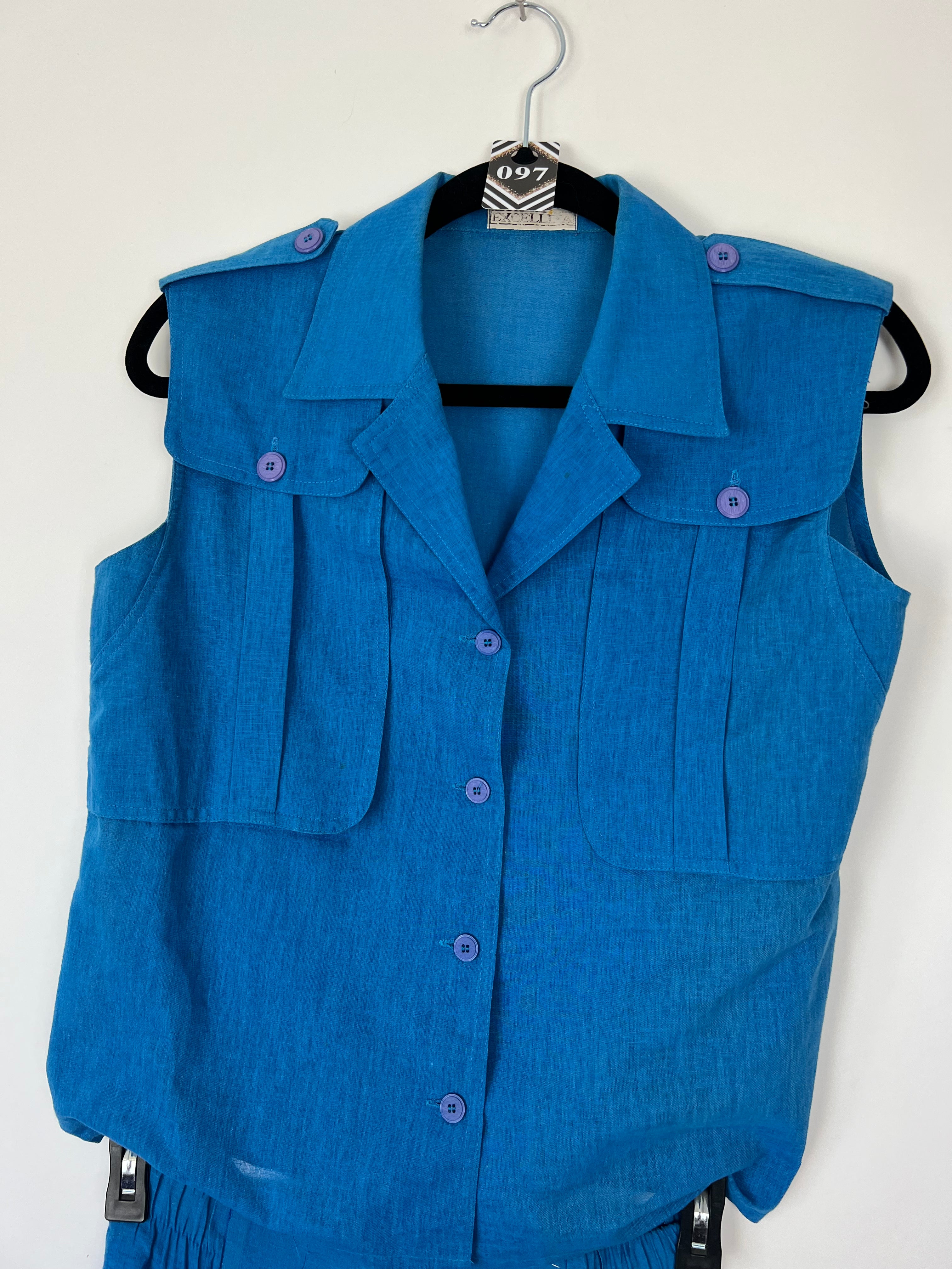 Live: 97 Vintage Cotton Blue 2 PC Skirt Set