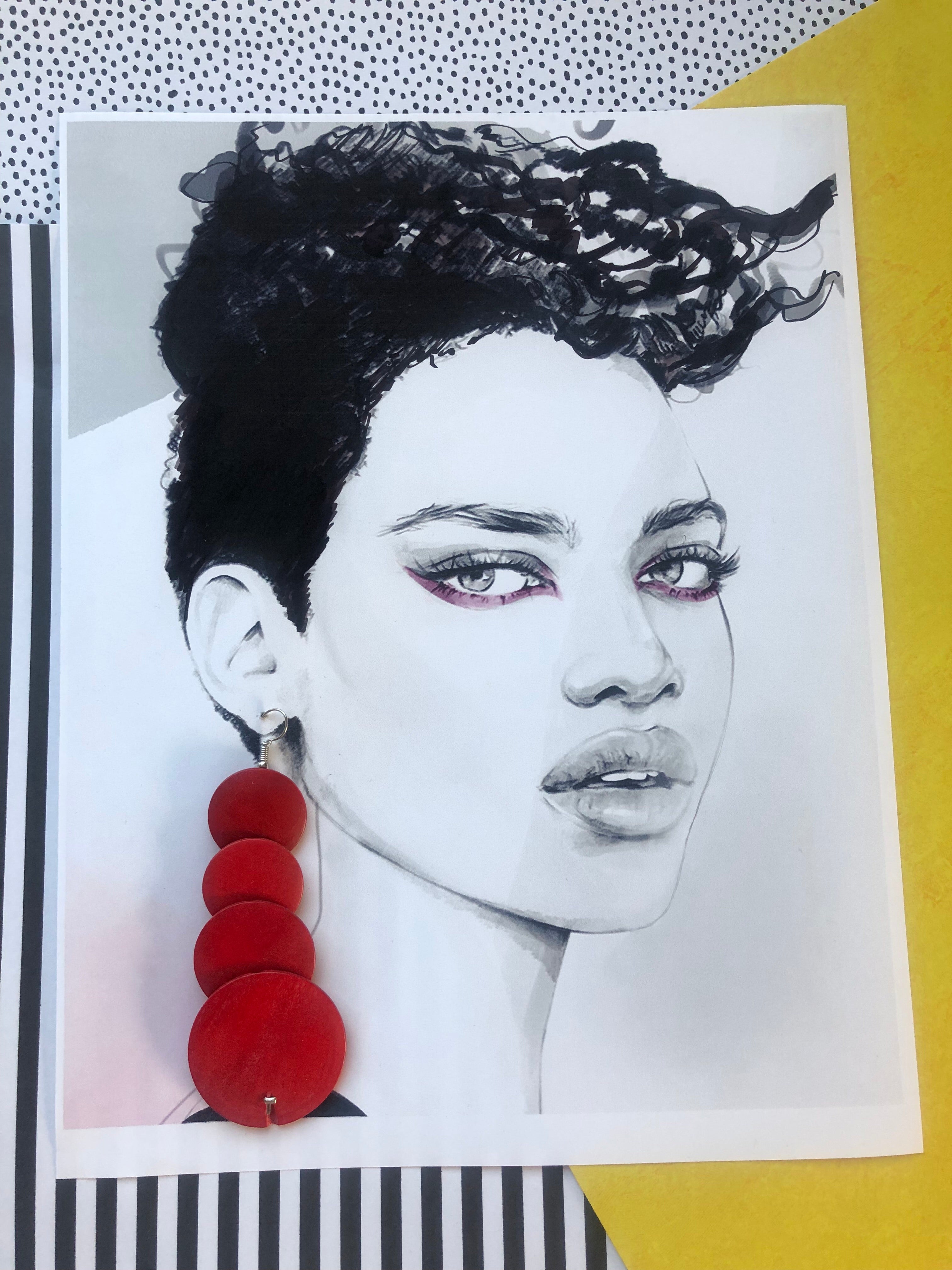 Nesting Circle Wooden Earrings