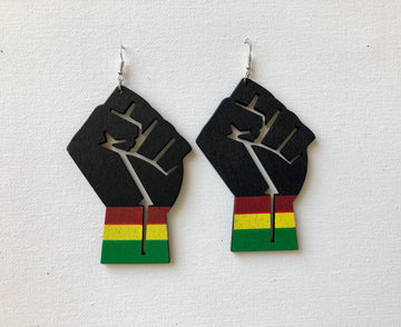 Rasta Proud Wooden Earrings