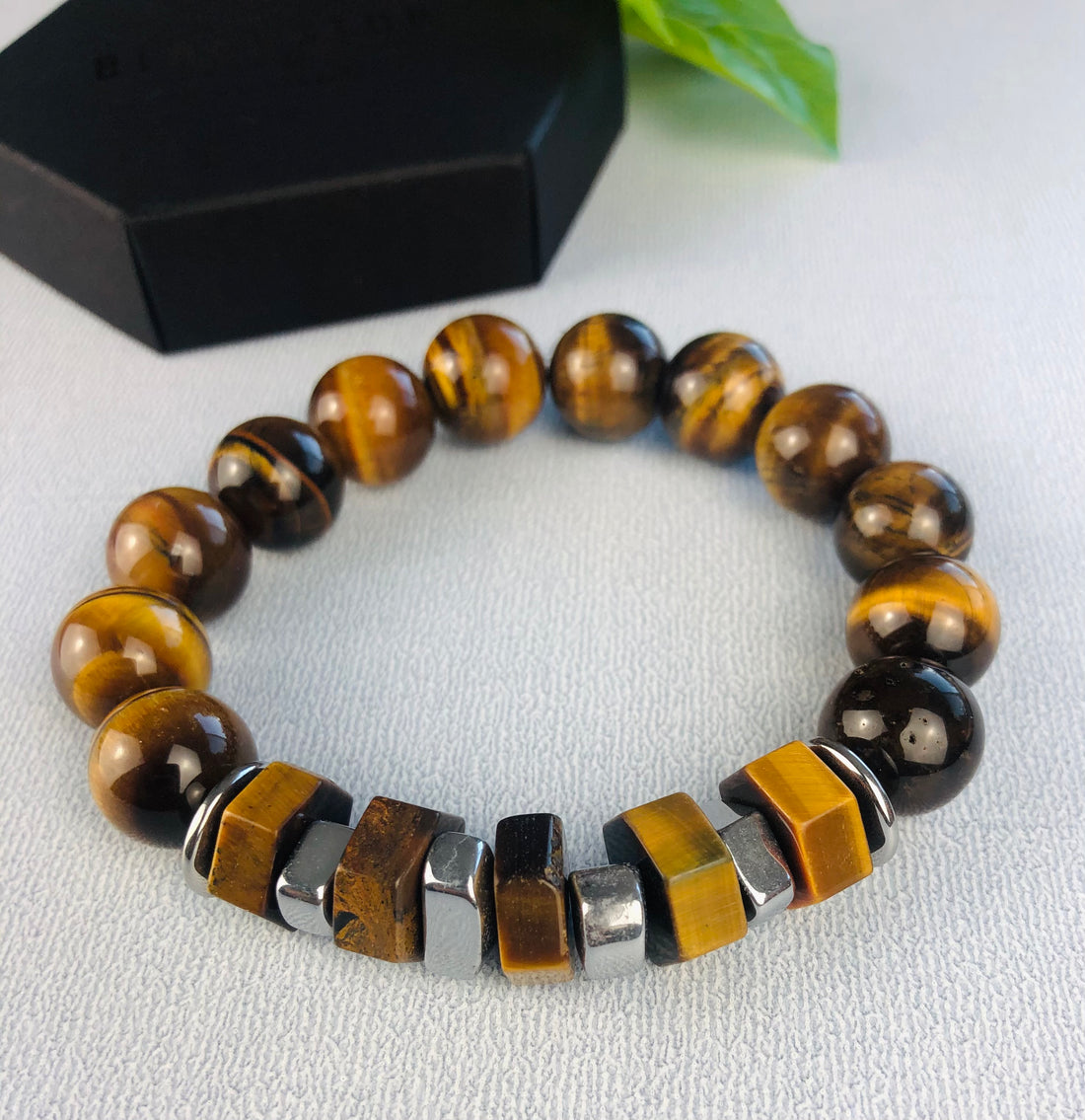 Tigerβs Eye Hexagon Bracelet
