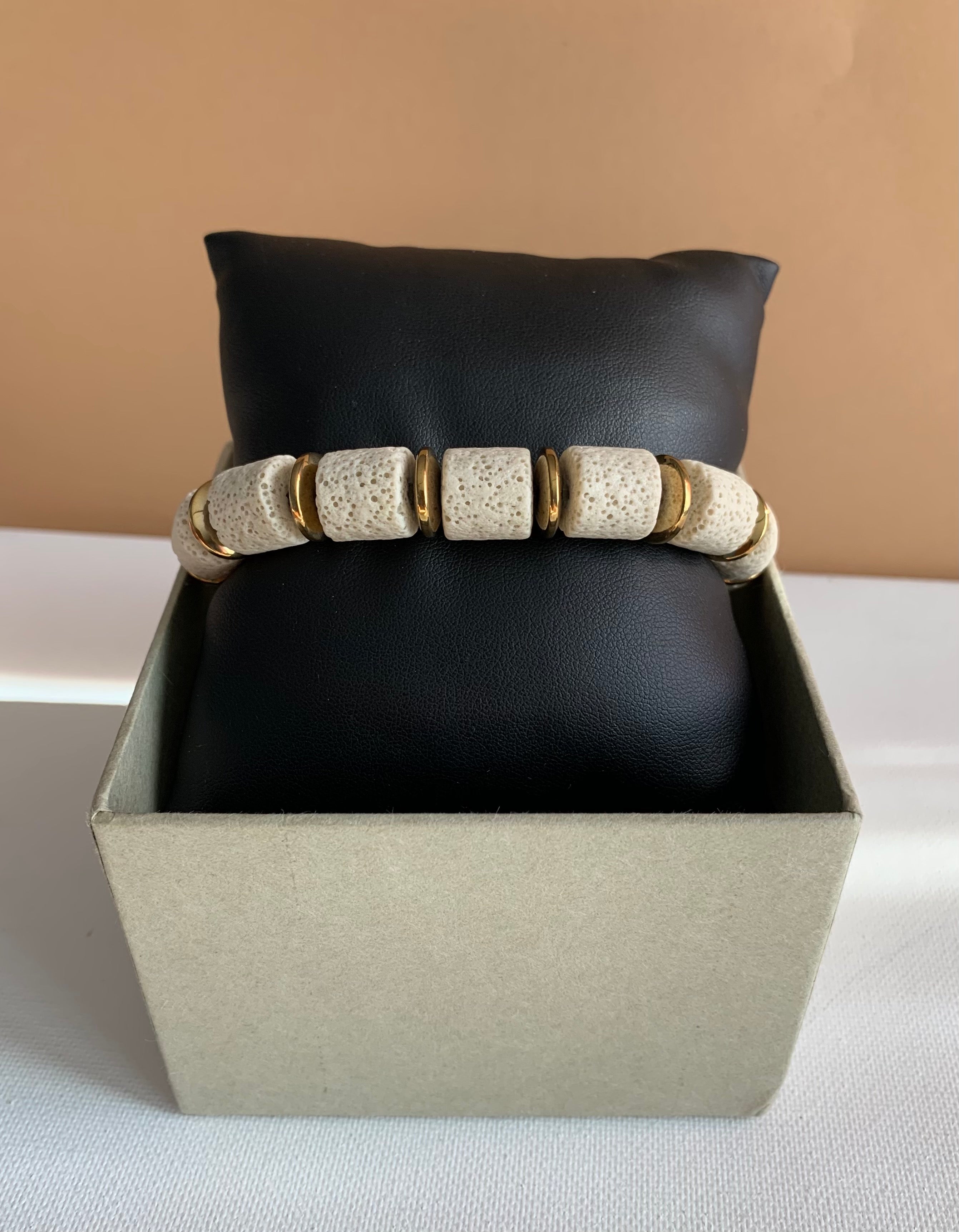Lava Rock and Hematite Stone Bracelet