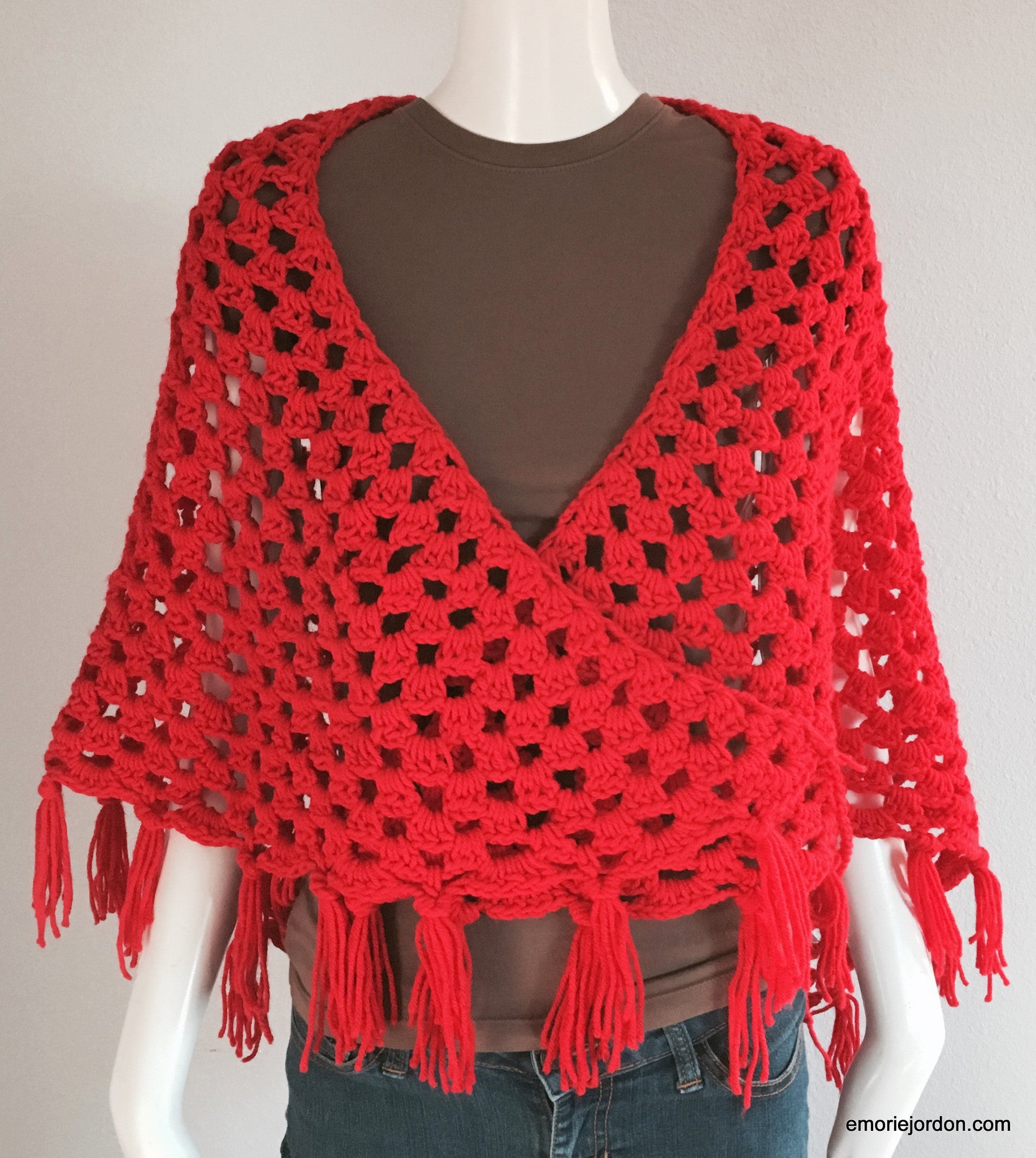 Vintage: Handmade Lady In Red Shawl