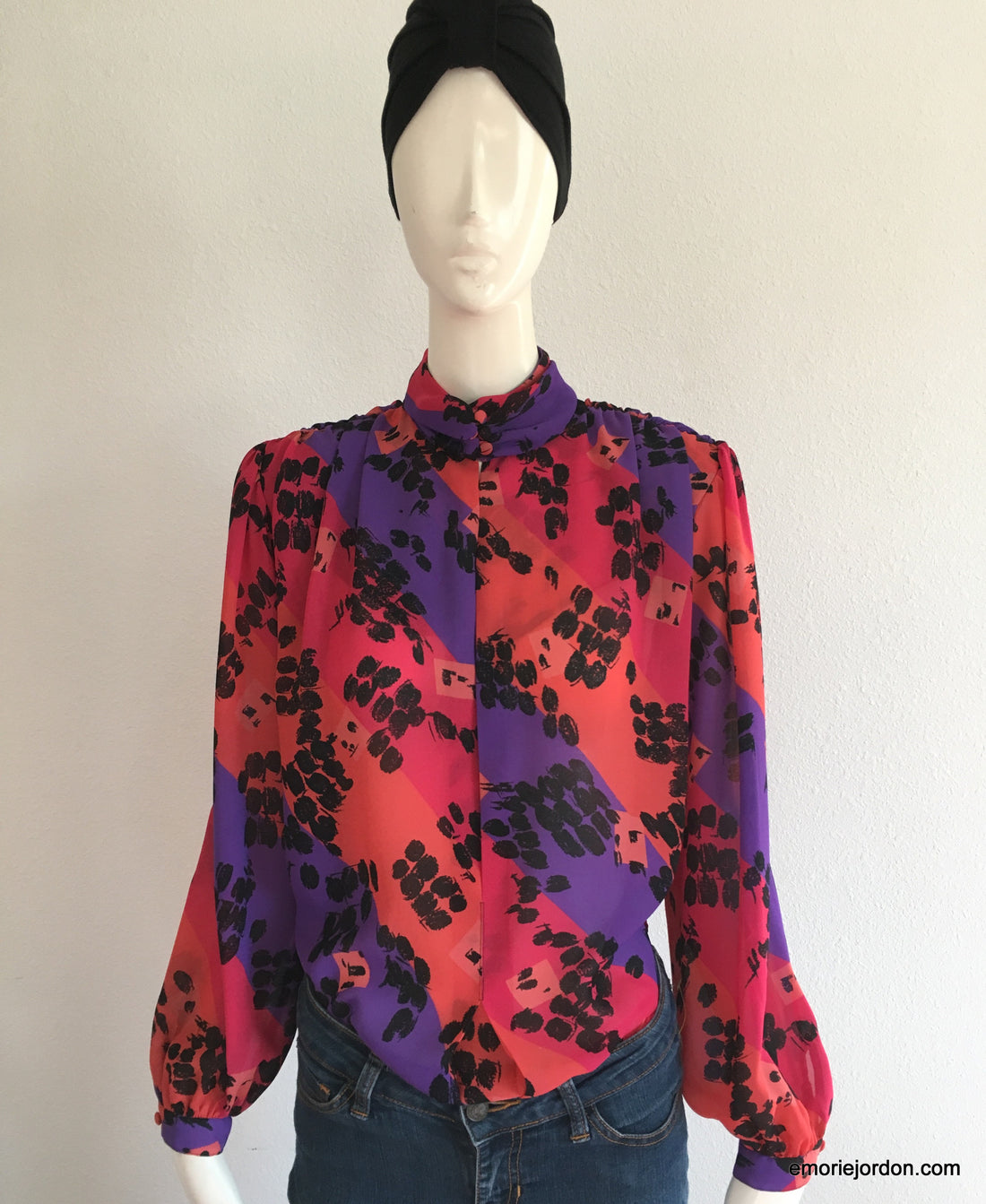 Vintage: Fun Abstract Print Blouse
