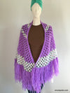 Vintage: Handmade Crochet Lavender Shawl