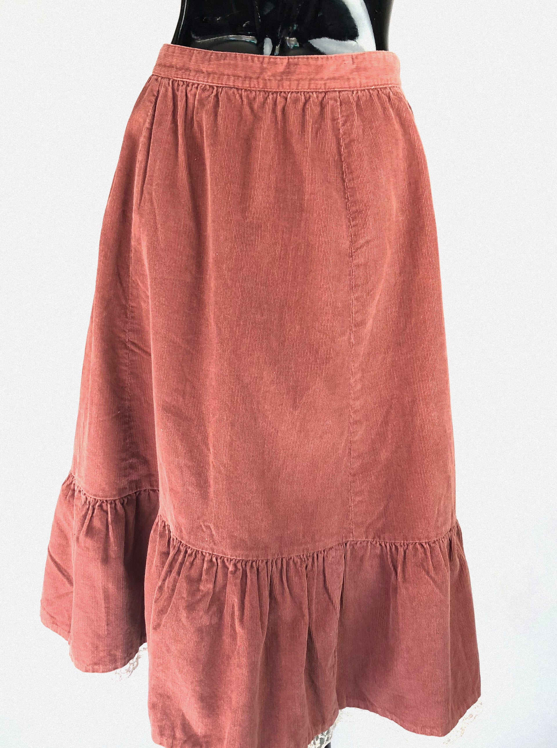 Vintage Corduroy Shabby Chic Skirt