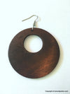 Circle Cut Out Wooden Earrings
