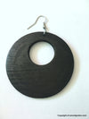 Circle Cut Out Wooden Earrings