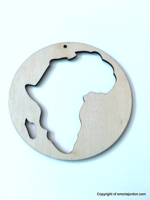 Circular Africa Wooden Earrings