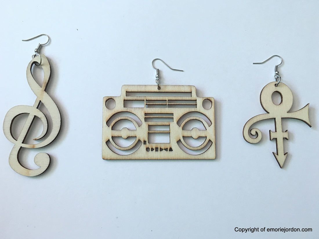Music Inspired Wooden Earrings
