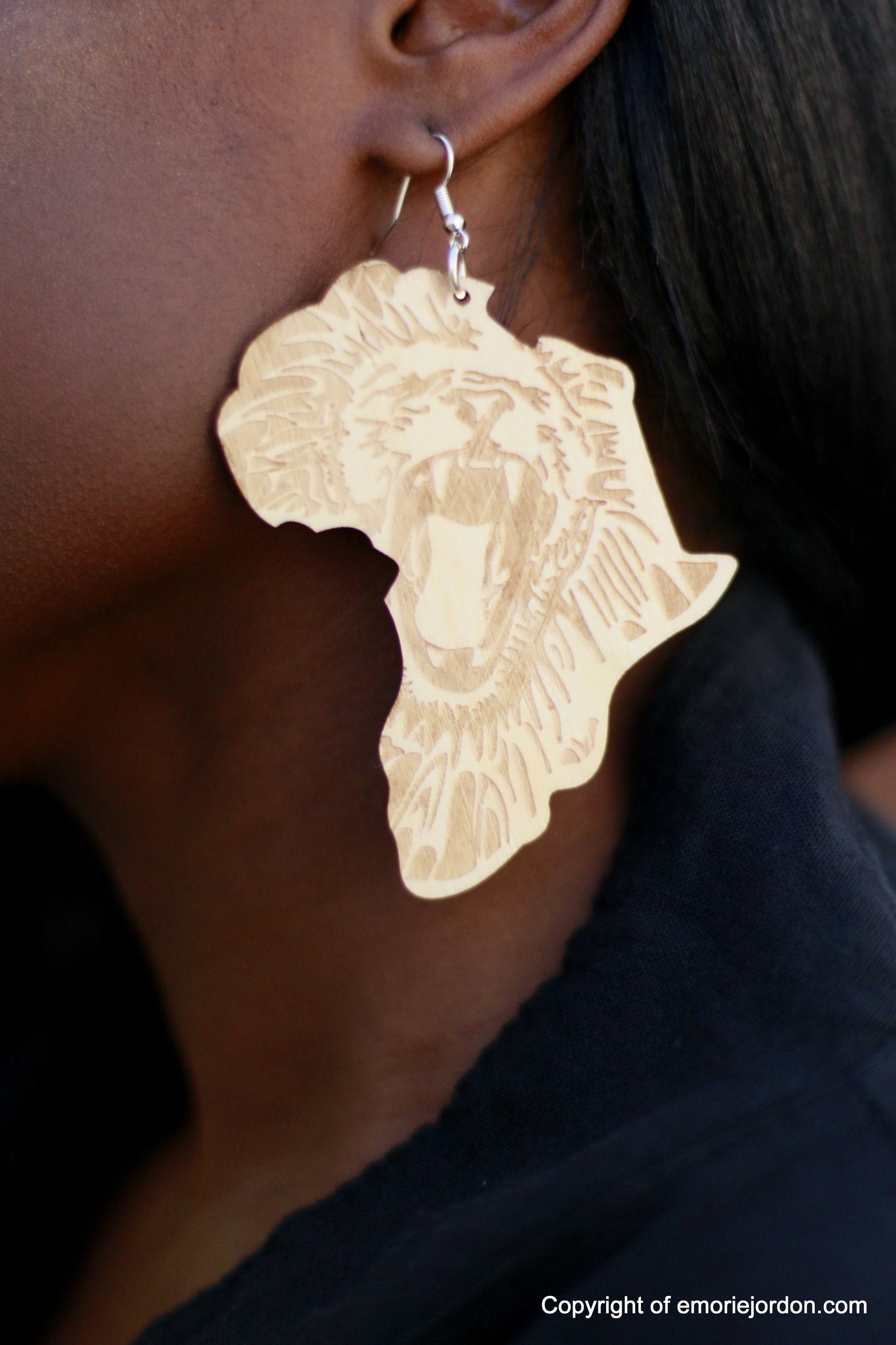 Lioness Wooden Earrings