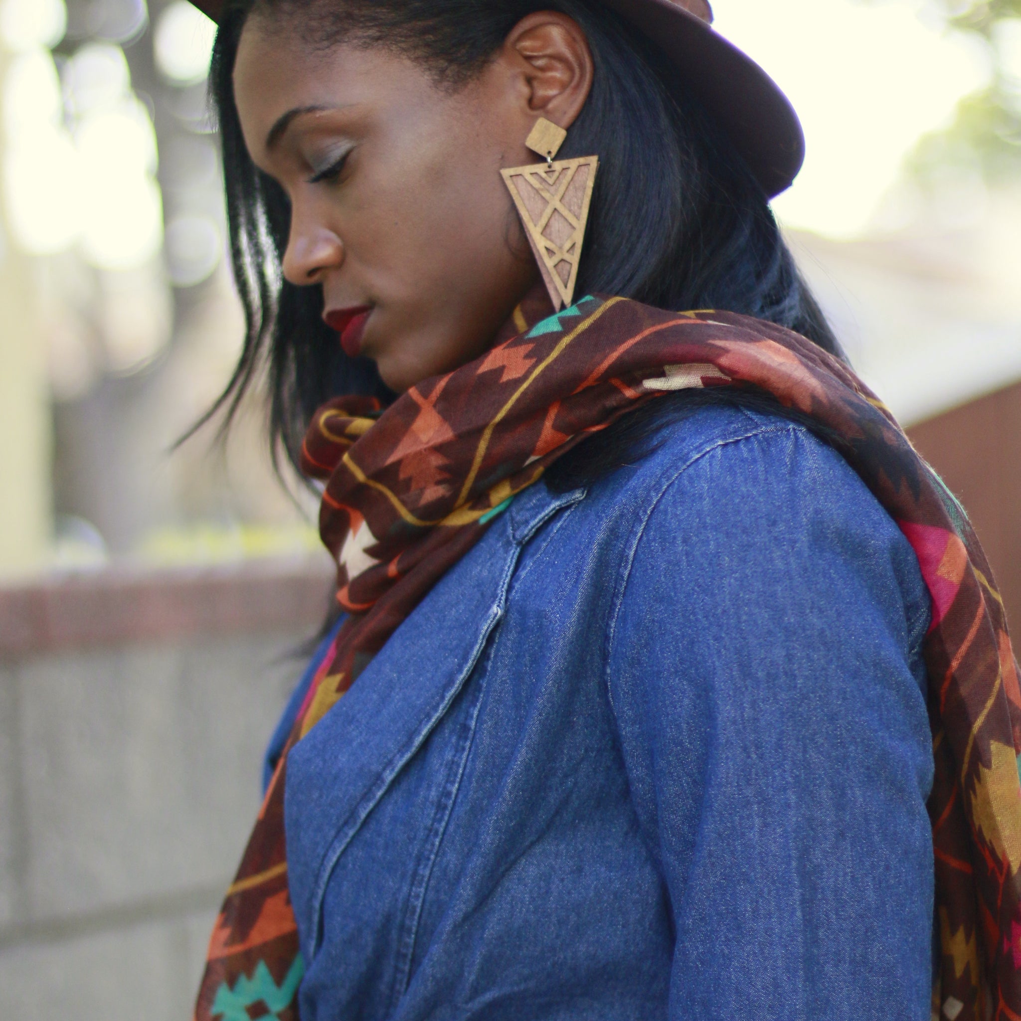 Triangle 2 Layer Earrings