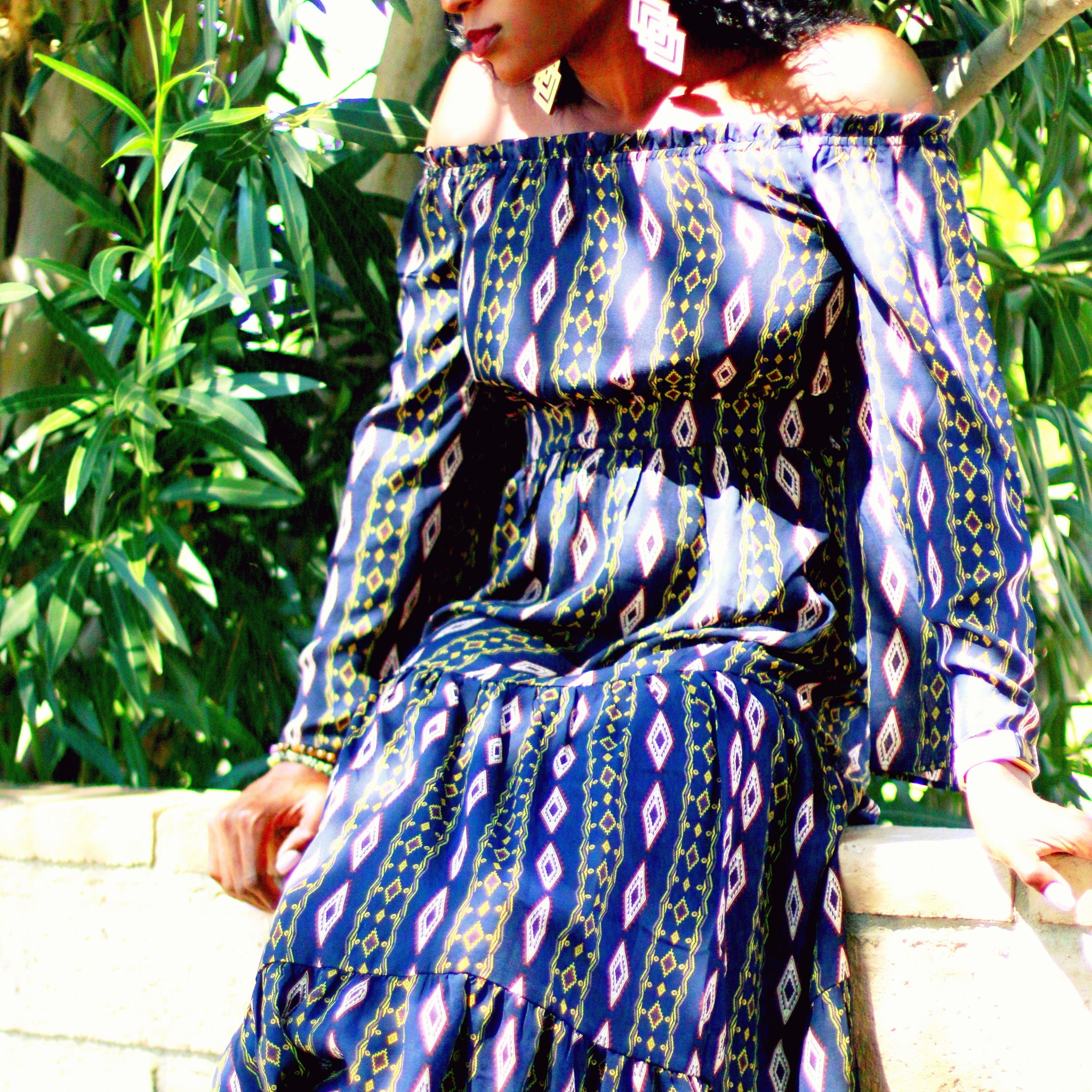 Good Girl Geometric Maxi Dress