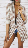Live: 188 Vintage 70's Checkered Wool Blazer