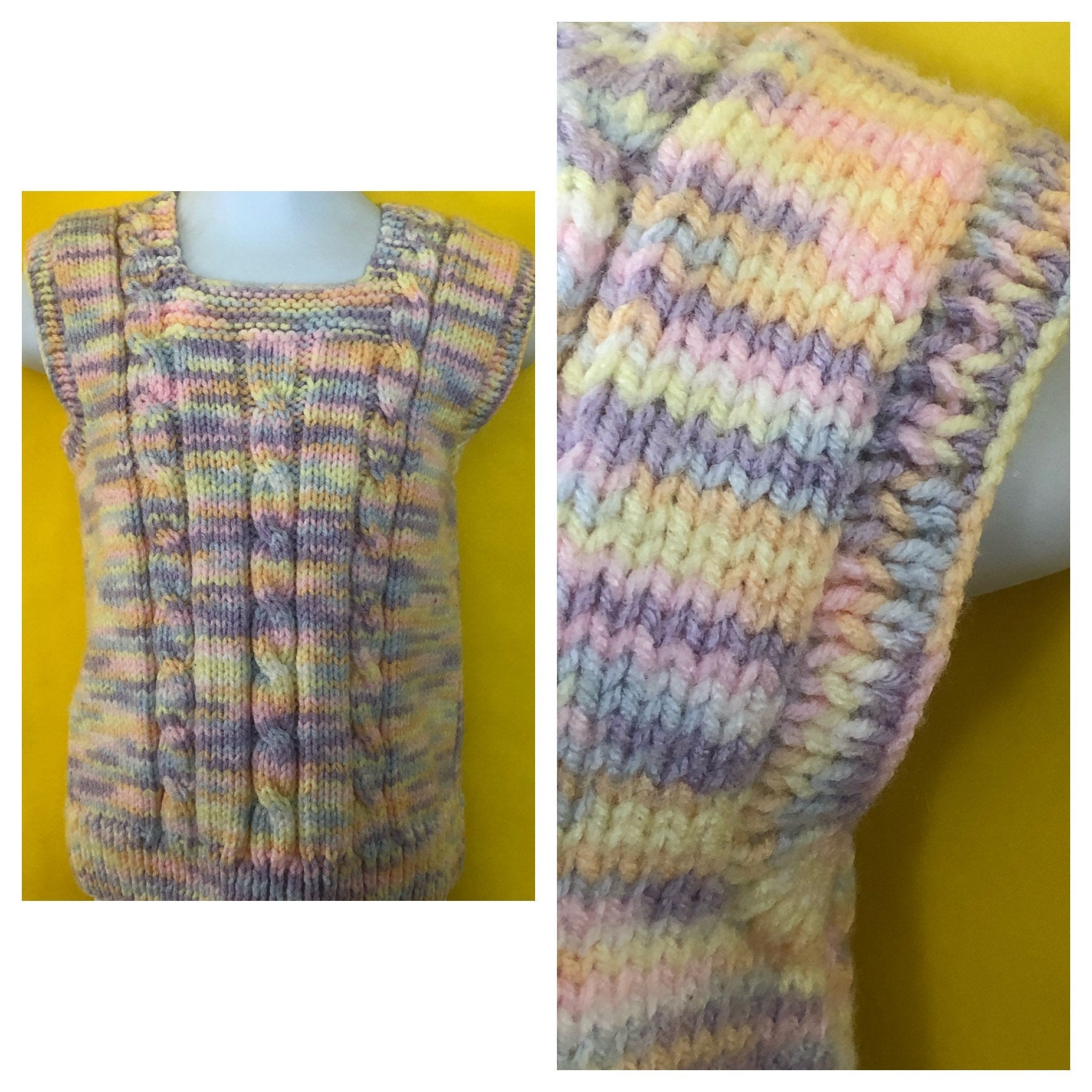 1970s pastel rainbow Kids Sweater Vest