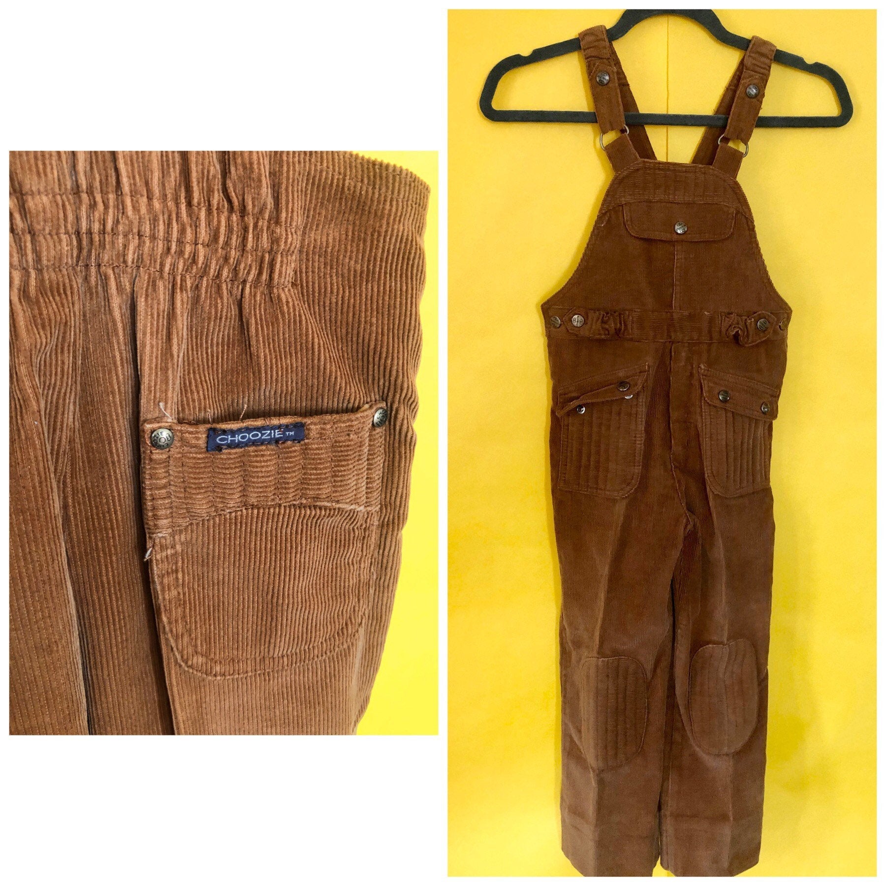 Girls 1970s vintage corduroy overalls by Choozie Brand