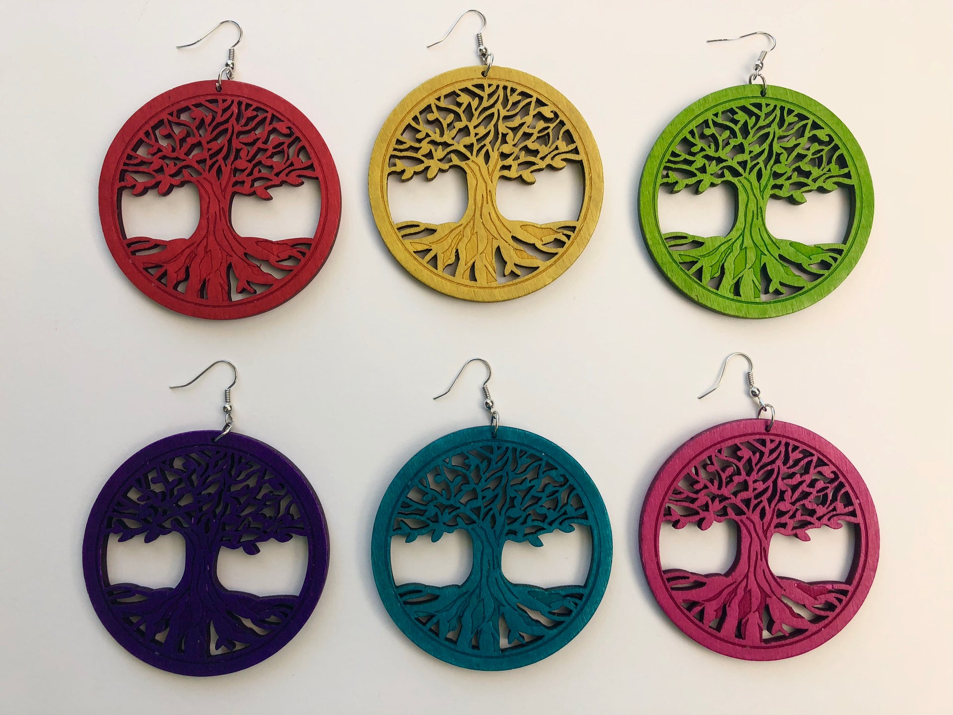 Tree of Life Wooden Earrings