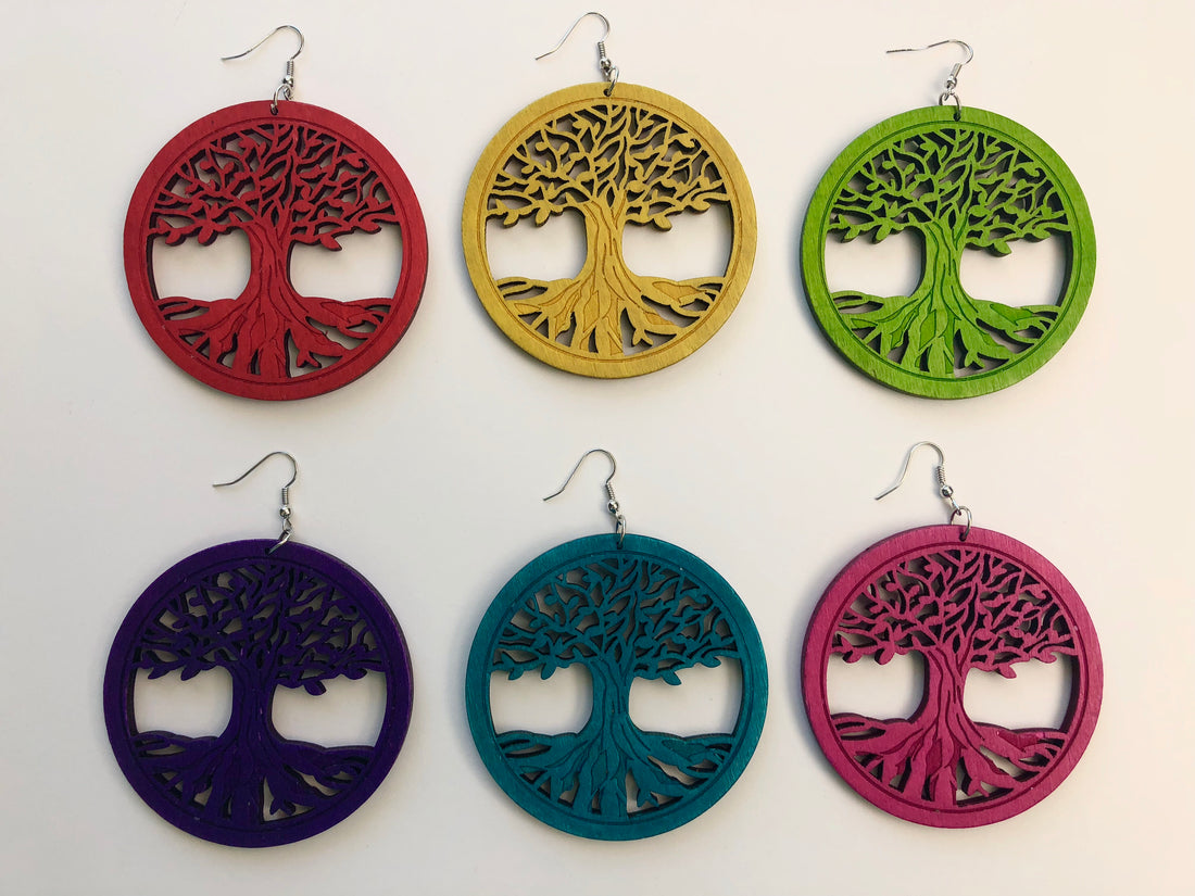 Tree of Life Wooden Earrings