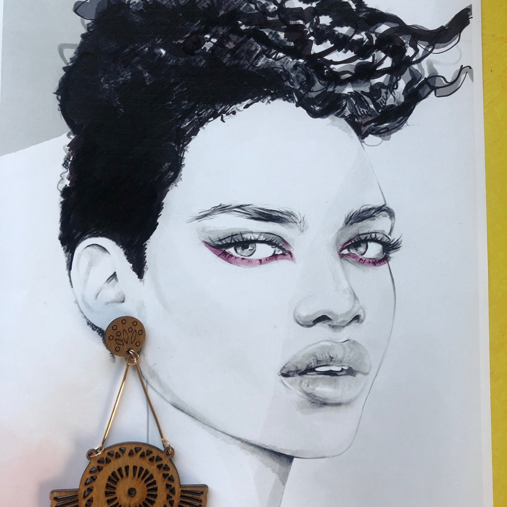 Amena Wooden Earrings