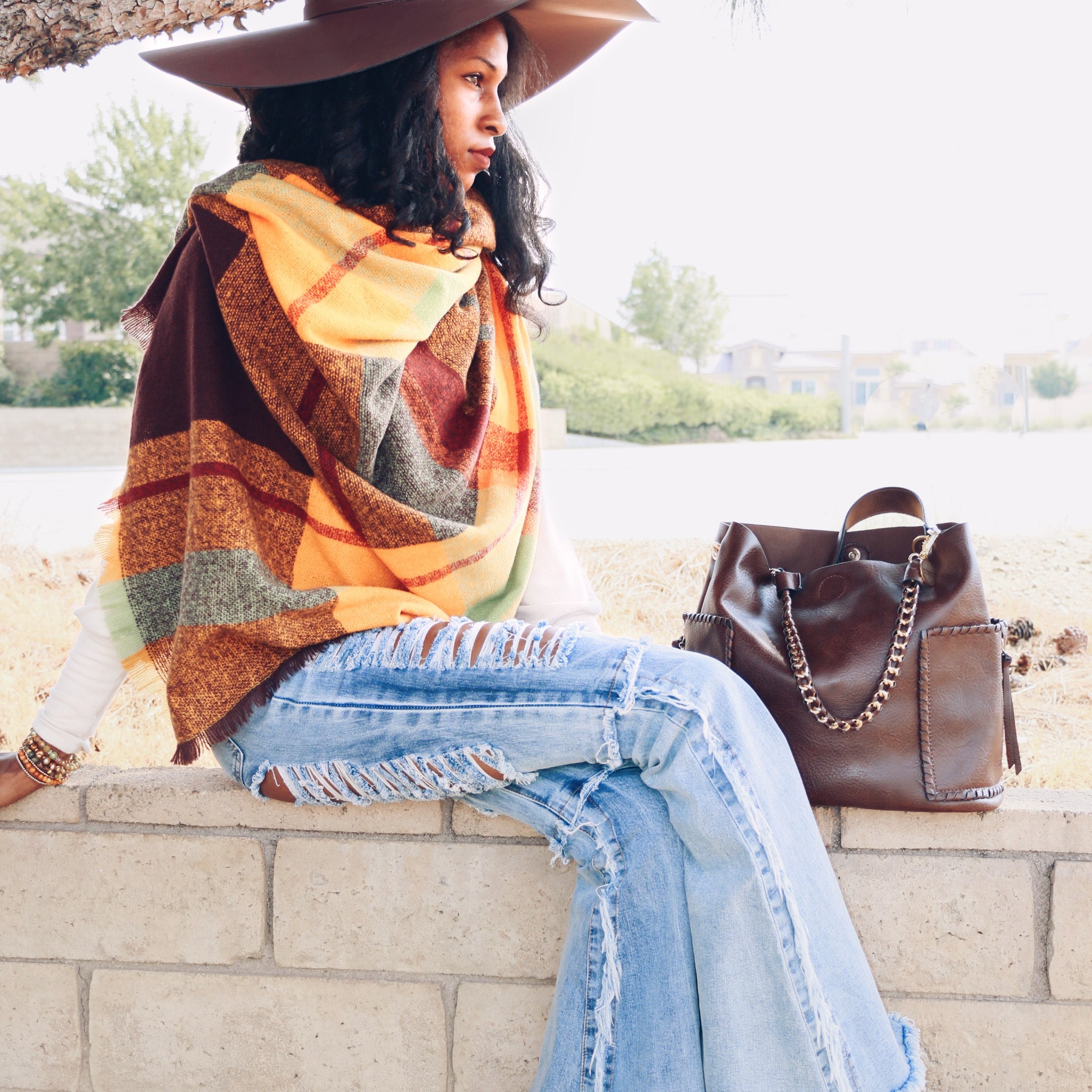 Sade Oversized Vegan Leather Hat