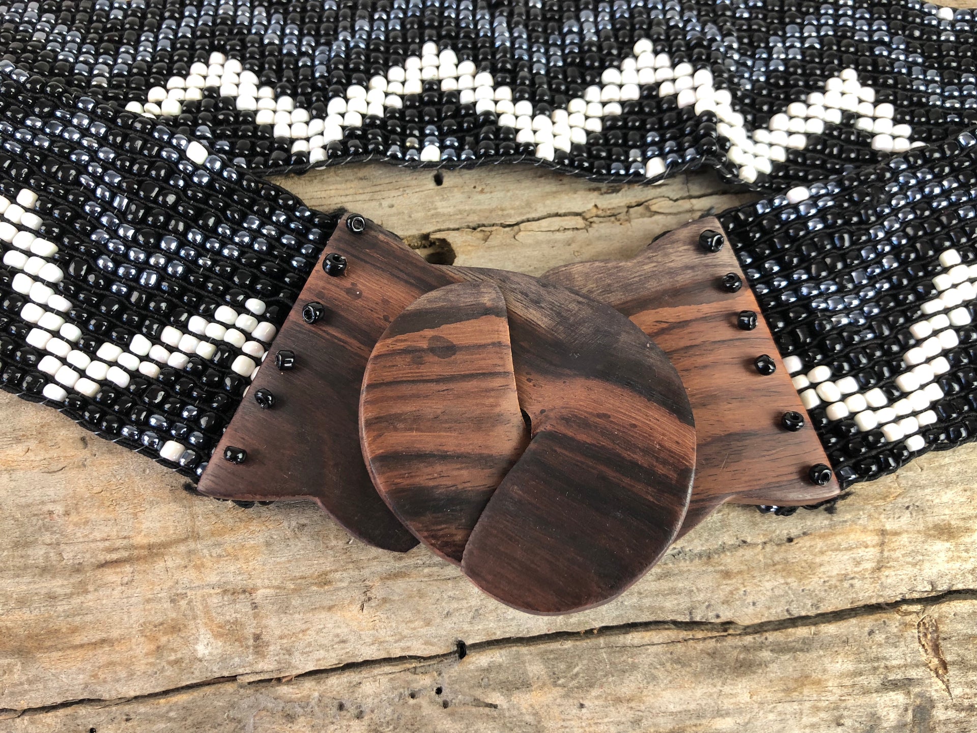 Black Ziggy Handmade Beaded Belt
