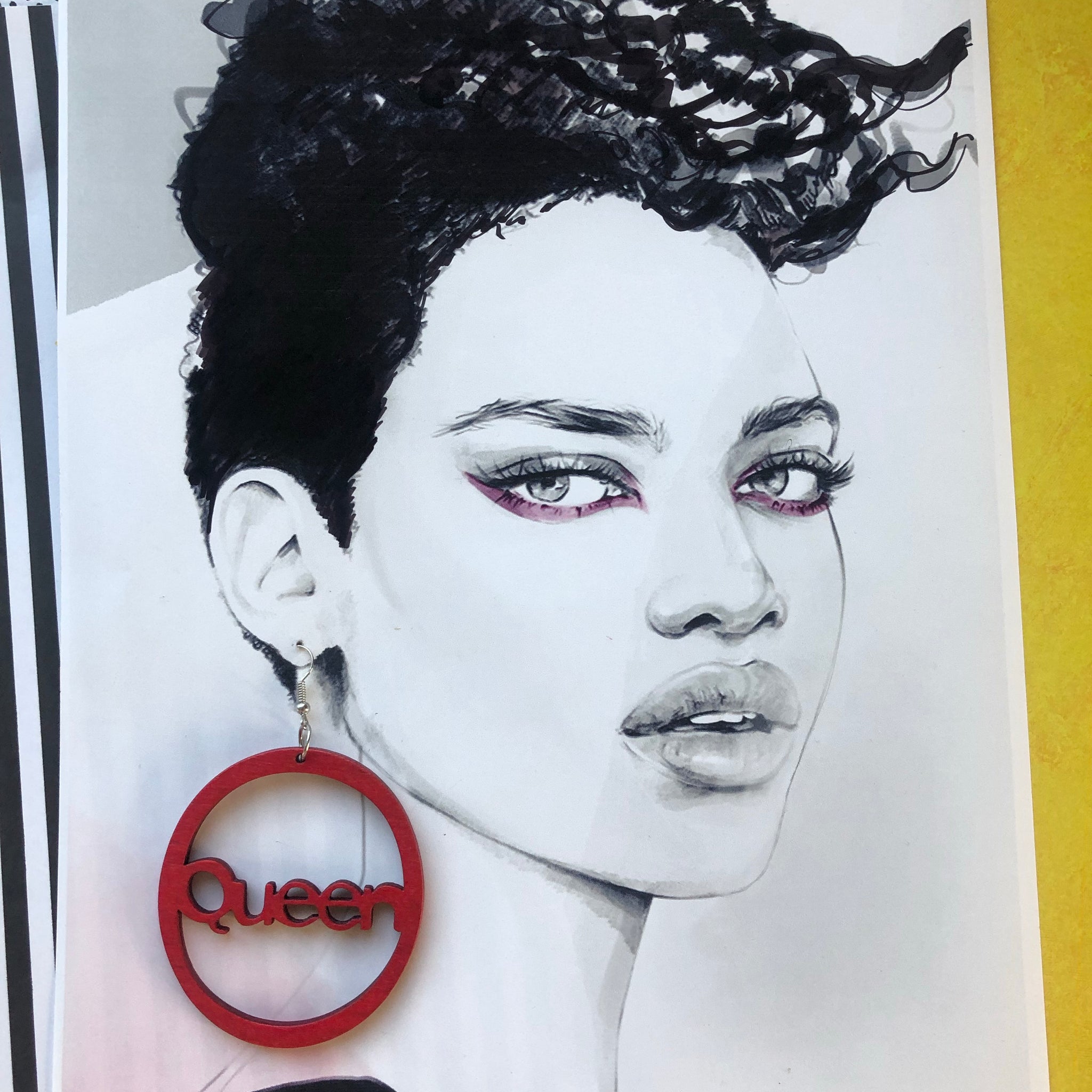 Queen Wooden Earrings