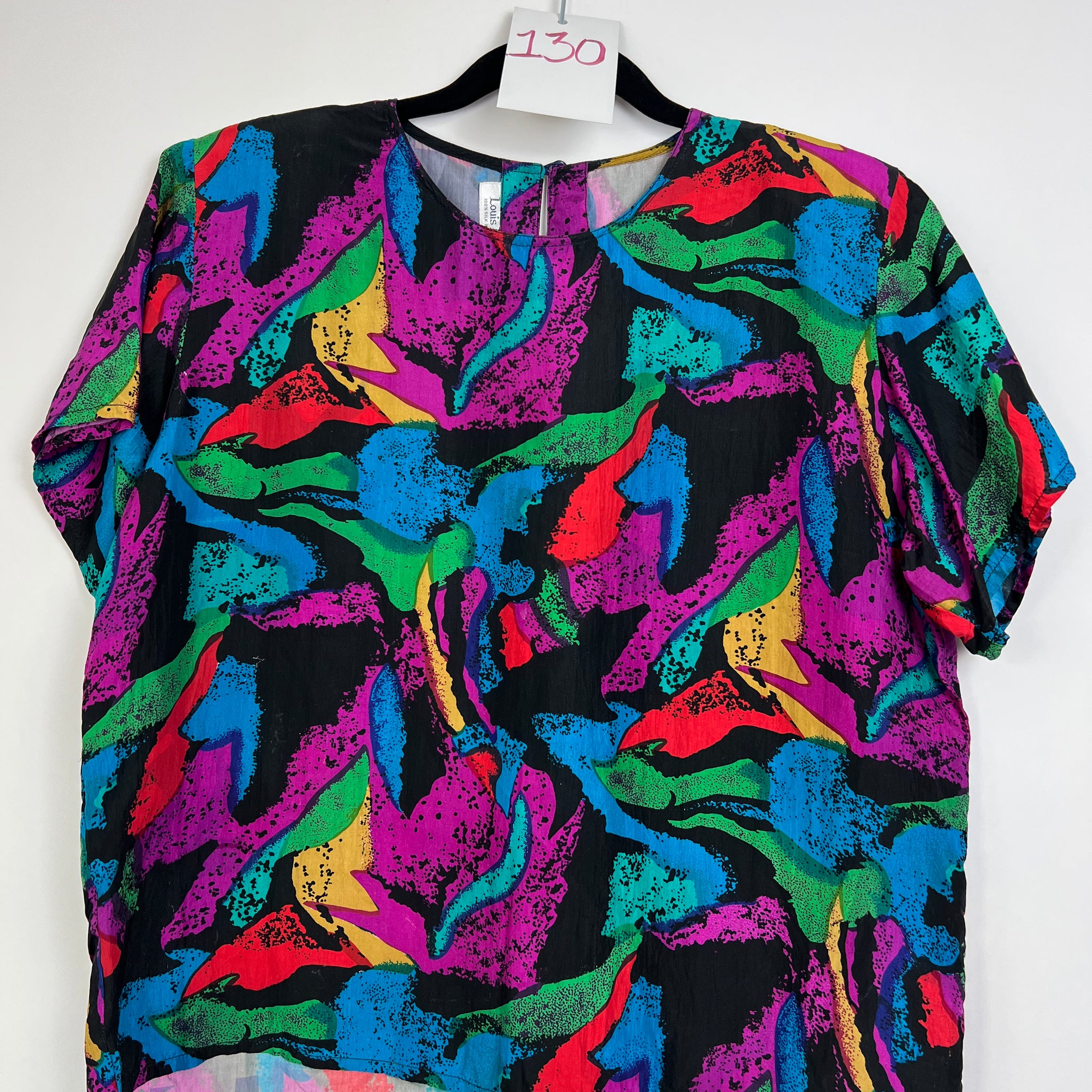 Live: 130 Funky 80's Print Silk Blouse