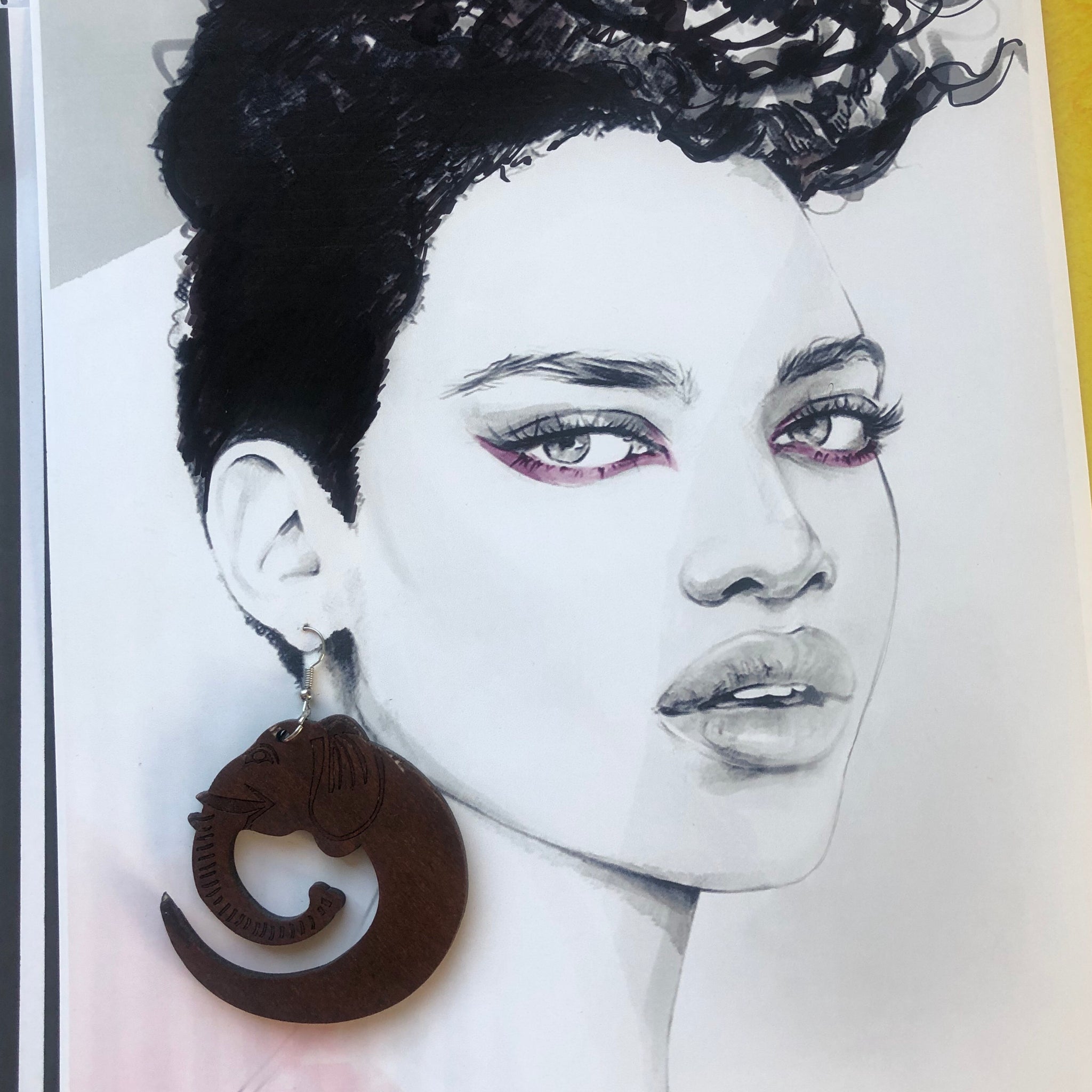 Elephantine Wooden Earrings
