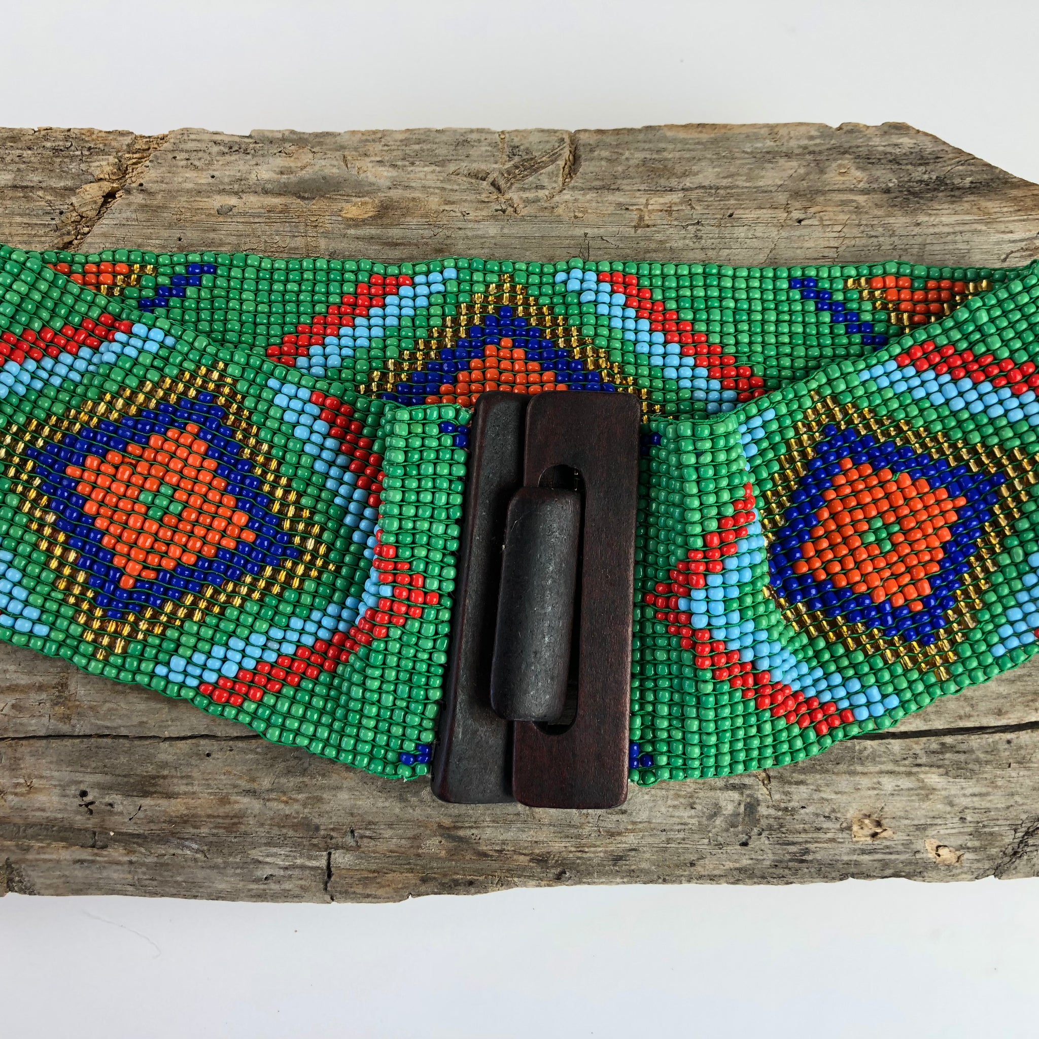 Green Handmade Beaded Belt