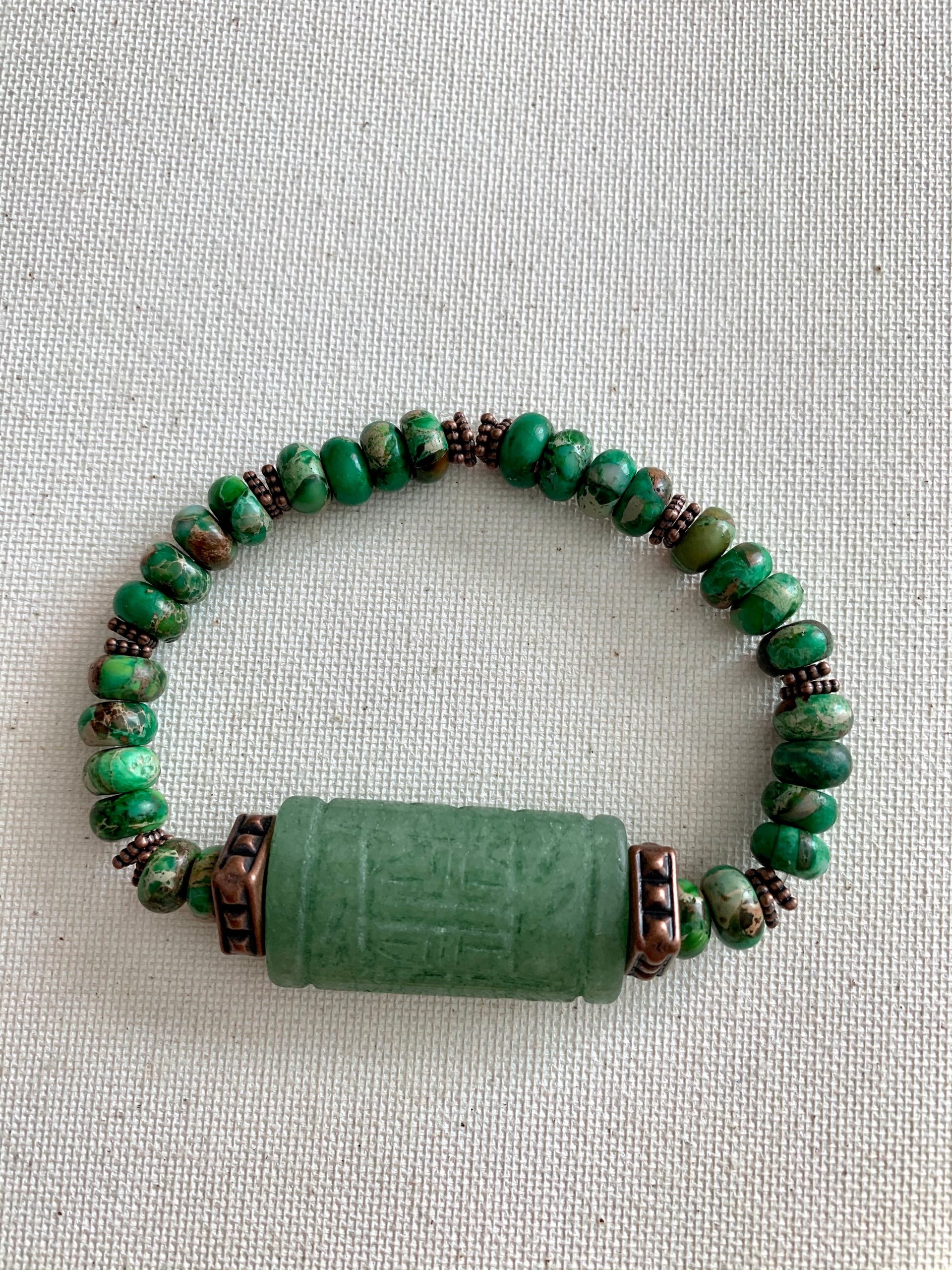 Imperial Jasper and Green Aventurine Bracelet