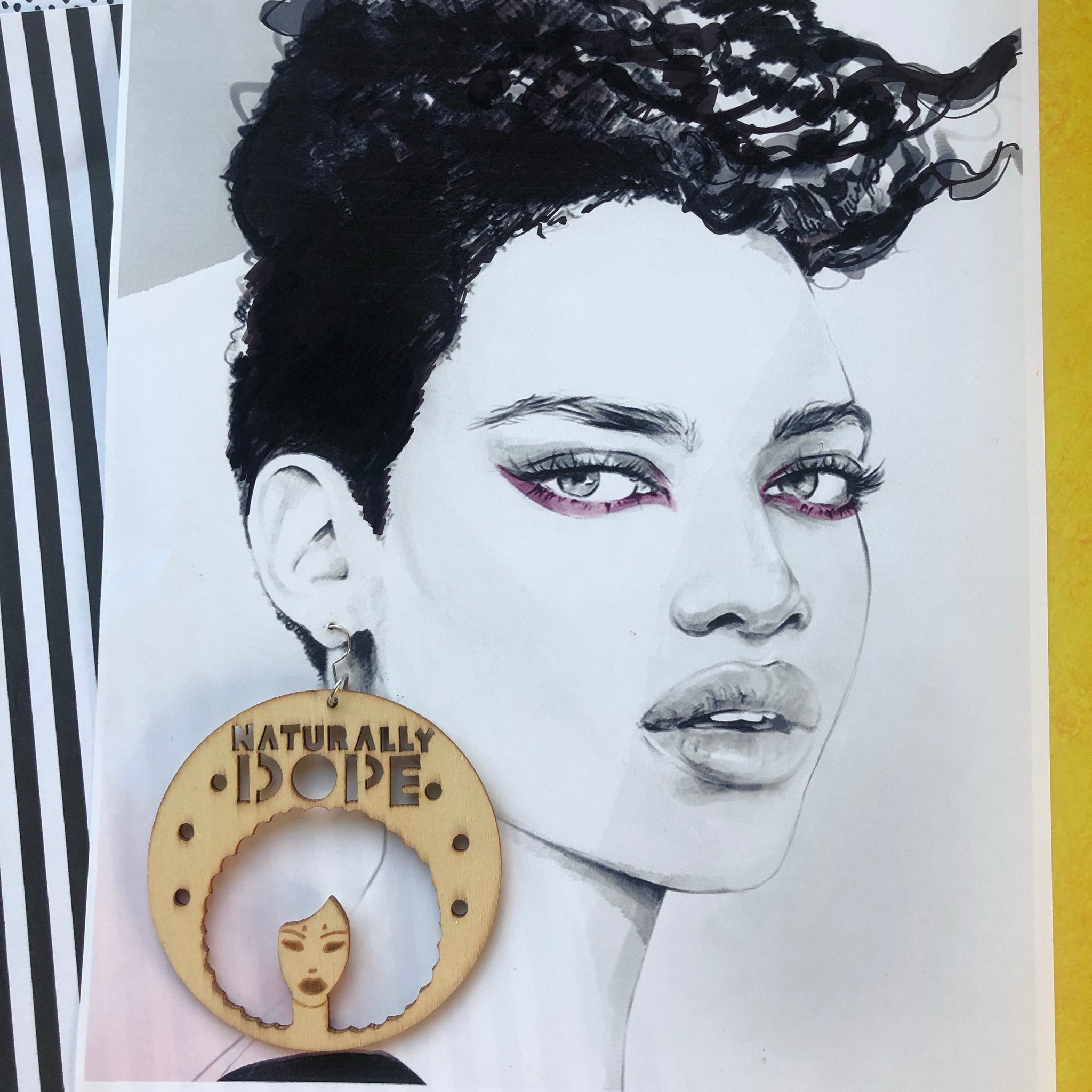 Naturally Dope Afrocentric Wooden Earrings