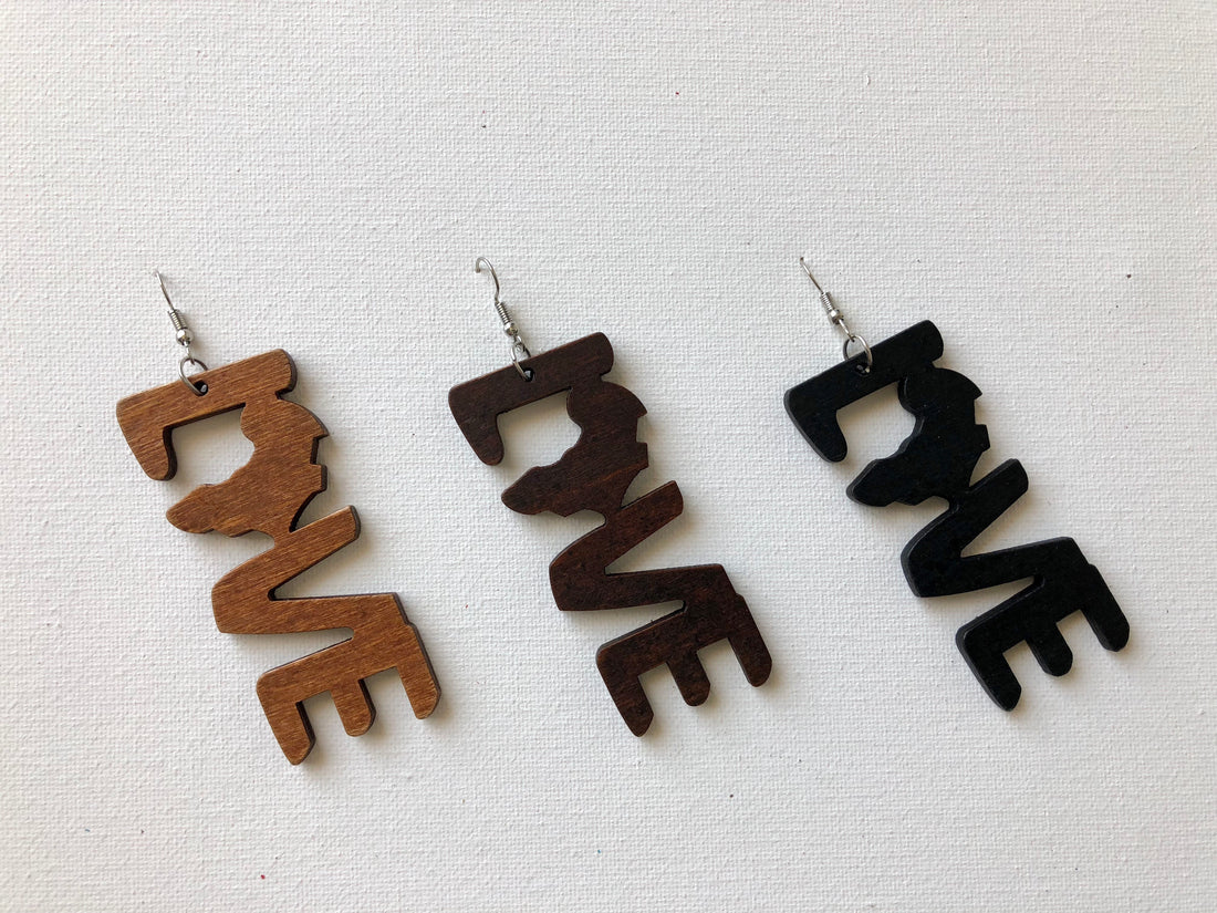 Love Africa Wooden Earrings