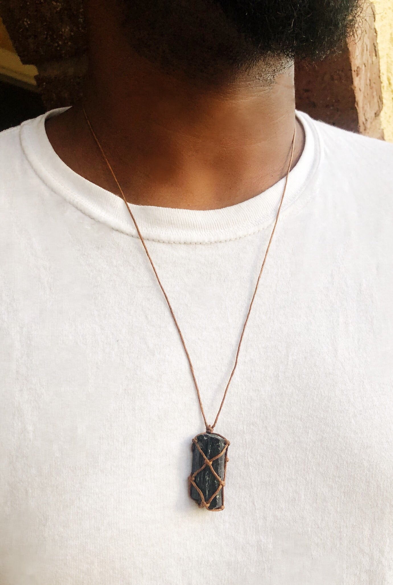 Raw on sale obsidian necklace
