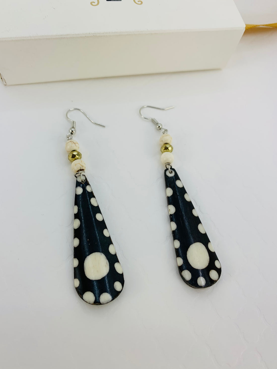 Long Drop Bone Earrings