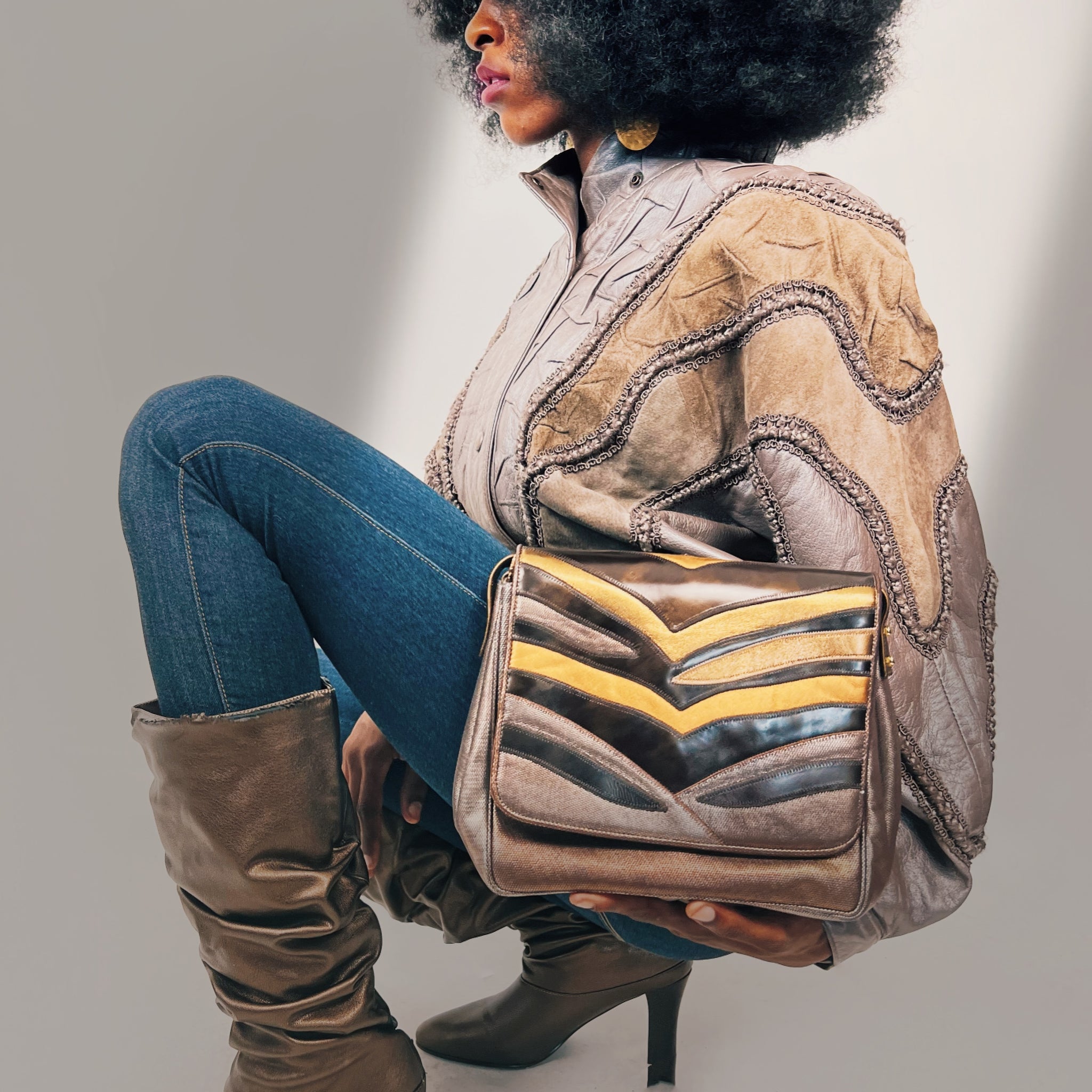 Vintage Sharif Tiger Clutch Crossbody