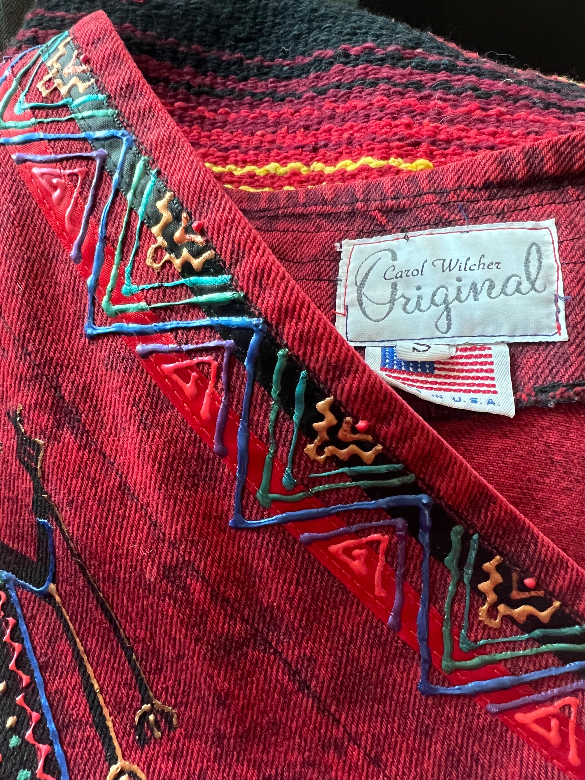 Red Denim Carol Wicher Vintage Vest