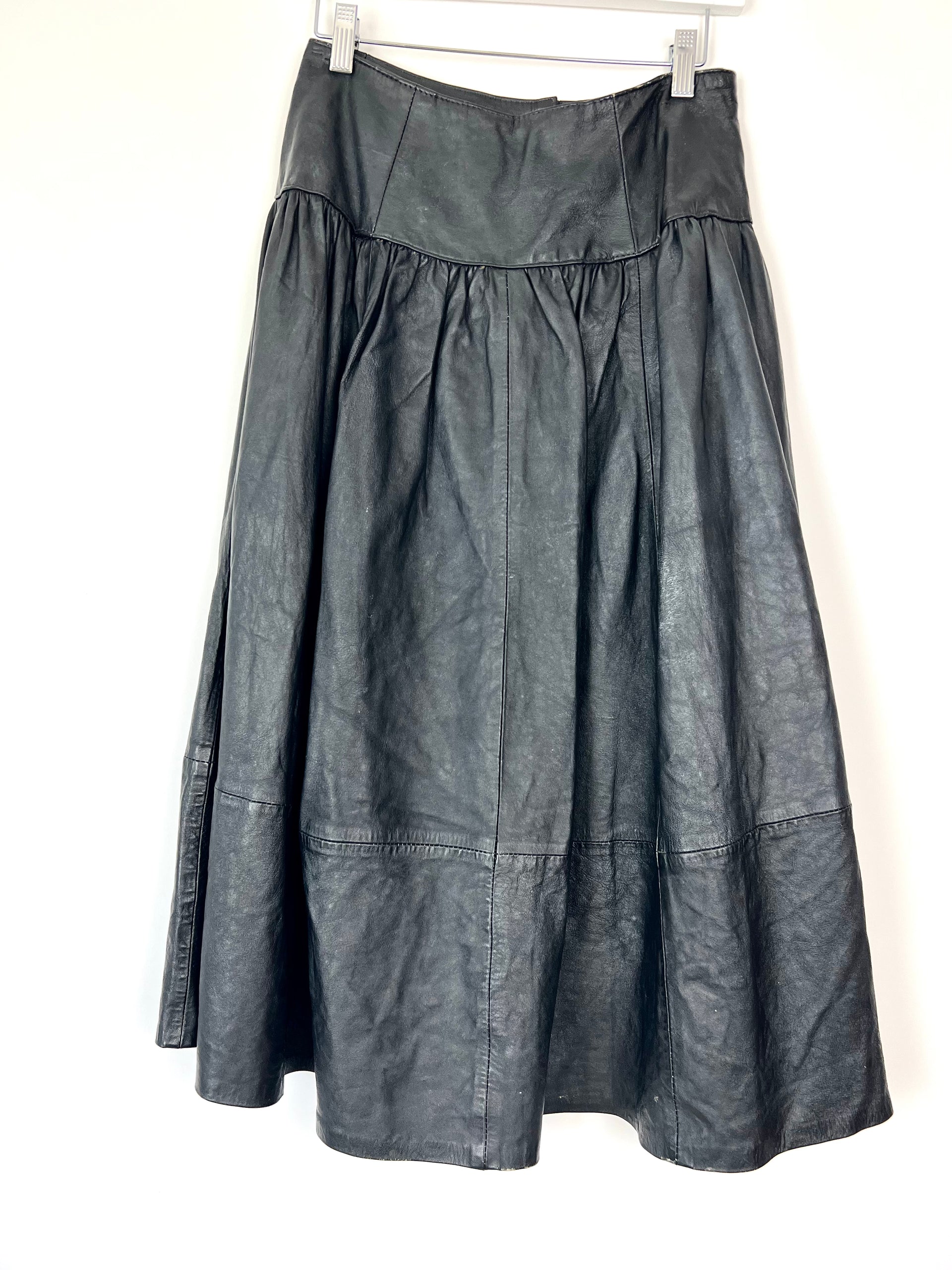 Live: 96 Vintage Leather Gathered Skirt