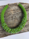 Green Beaded Collar Necklace