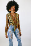 Vintage Sharon Anthony Leopard Mix 90s Top