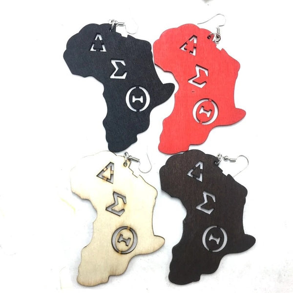 Africa Delta Wooden Earrings