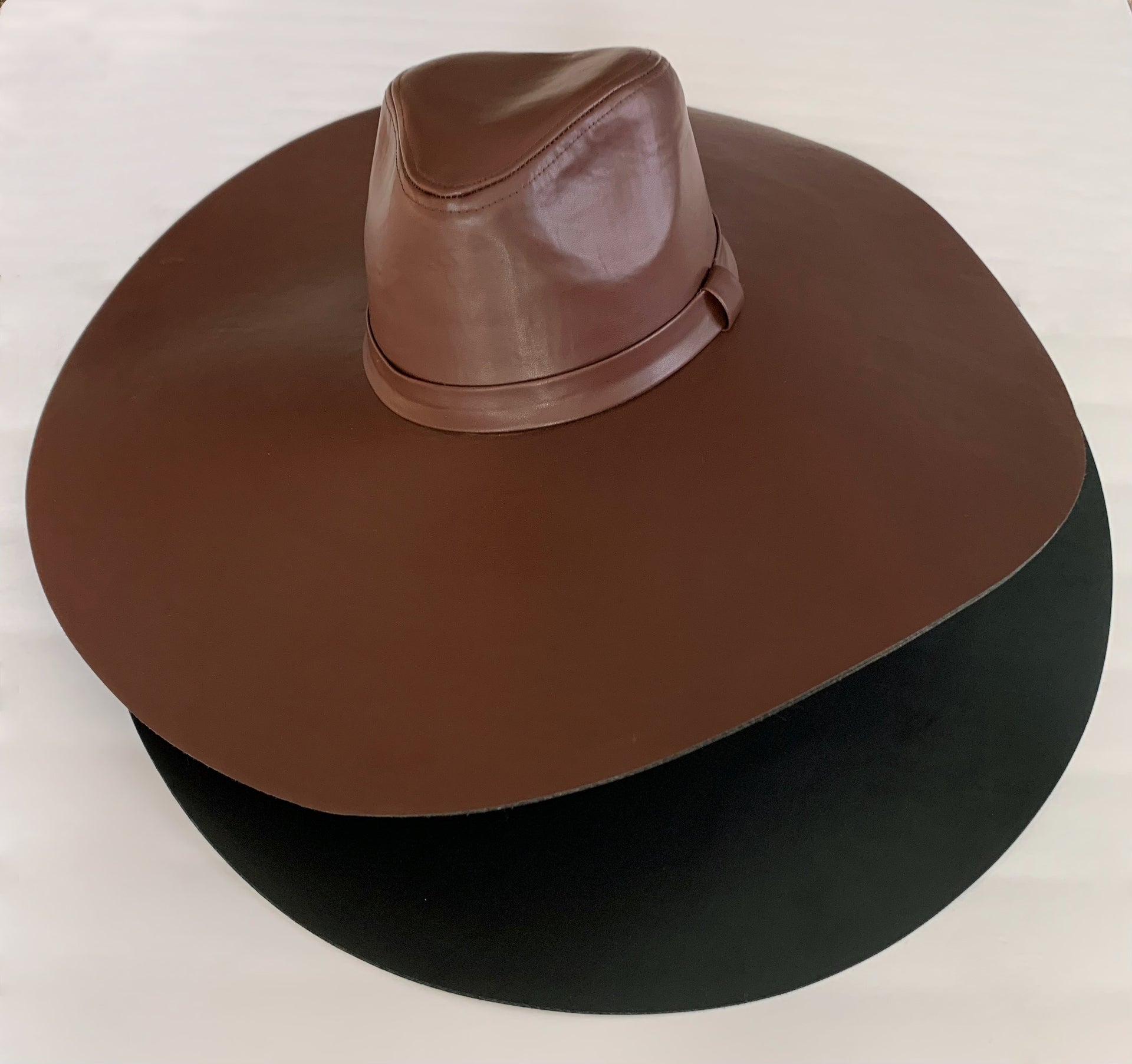 Sade Oversized Vegan Leather Hat