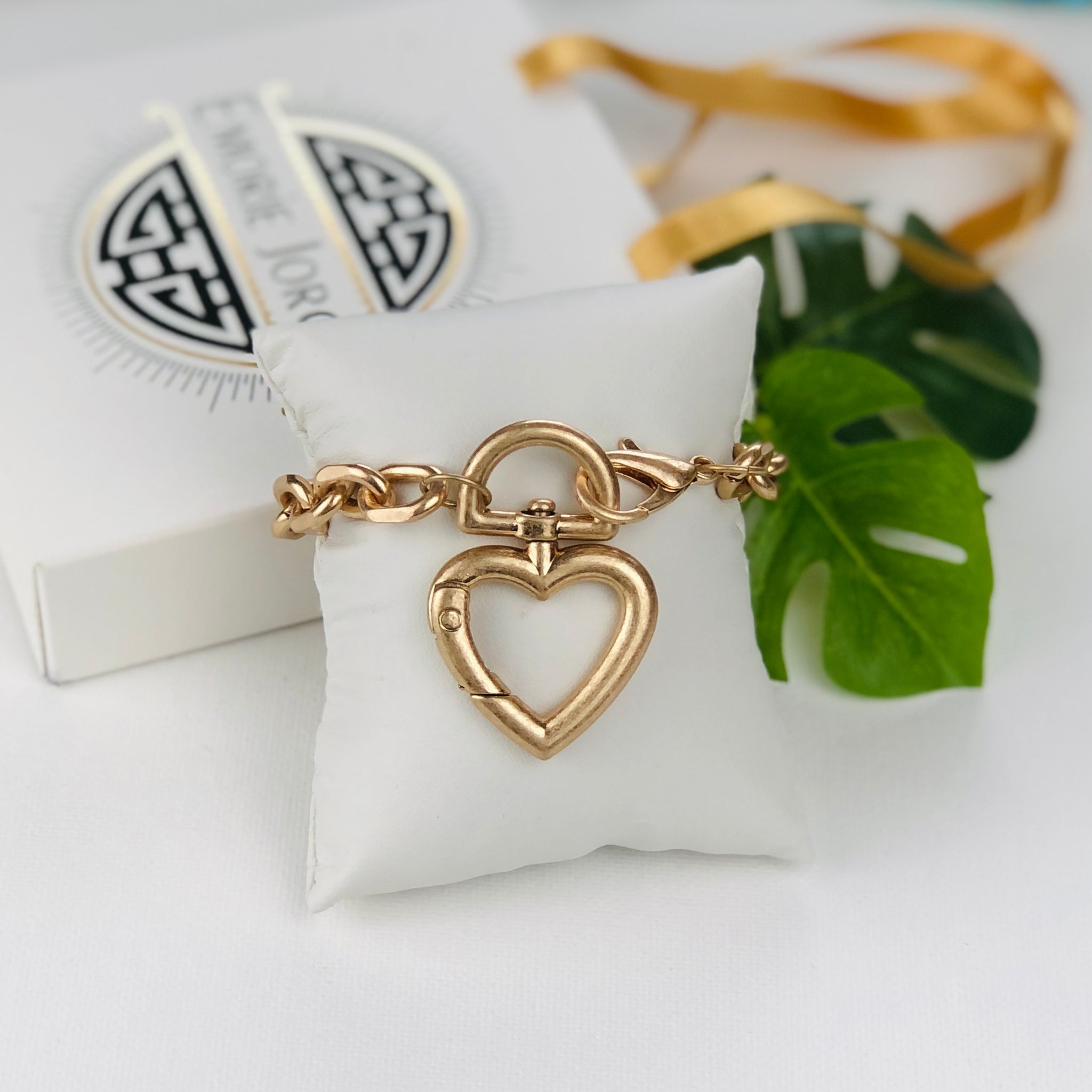Open Heart Chunky Chain Bracelet