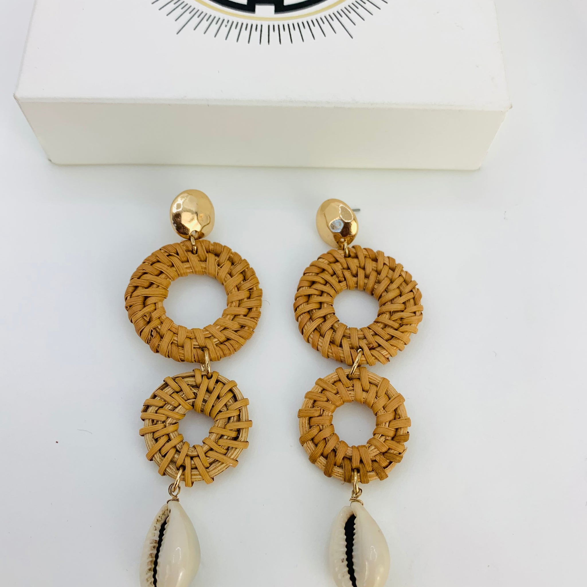 Cowrie Basket Earrings