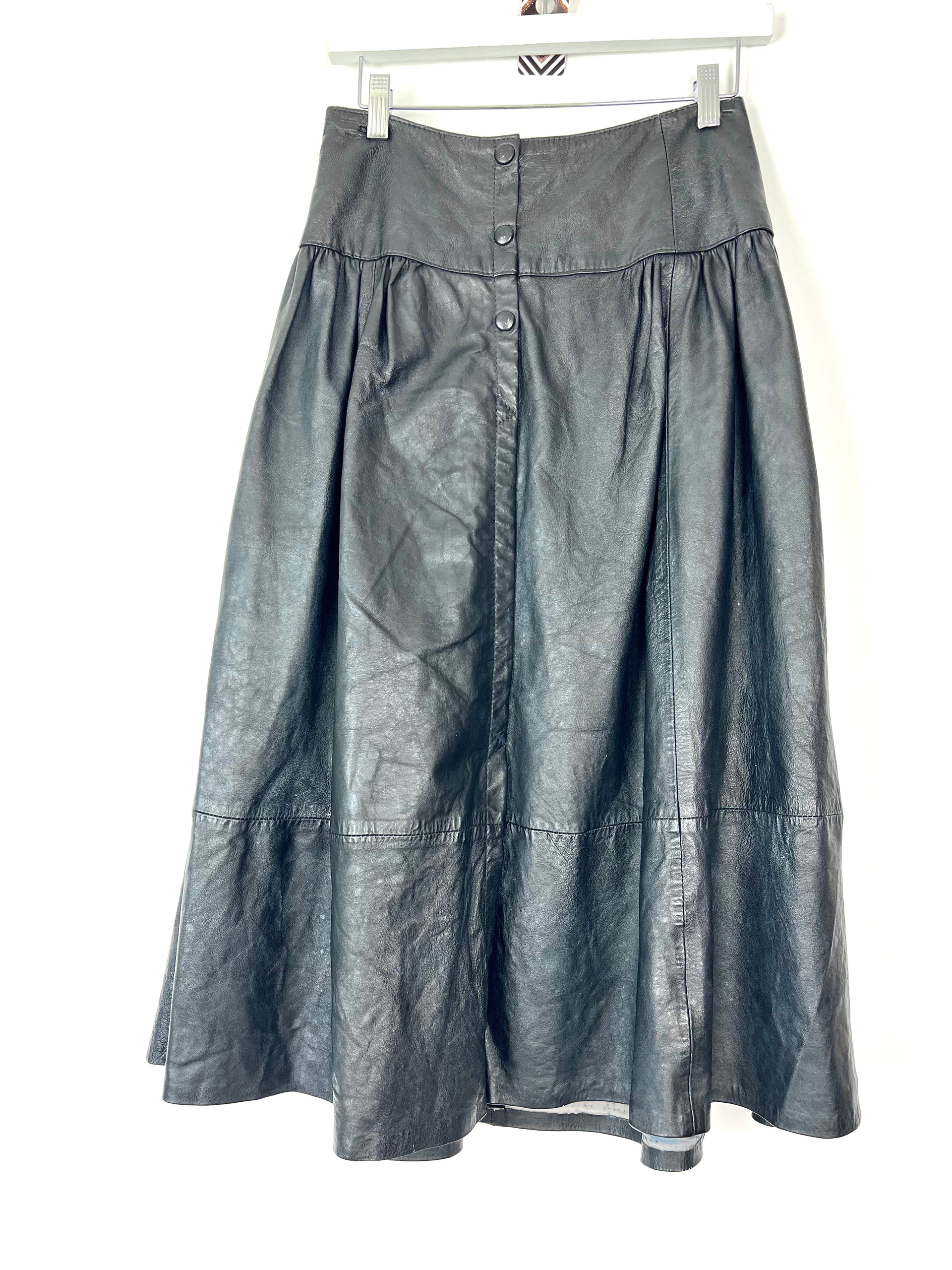 Live: 96 Vintage Leather Gathered Skirt