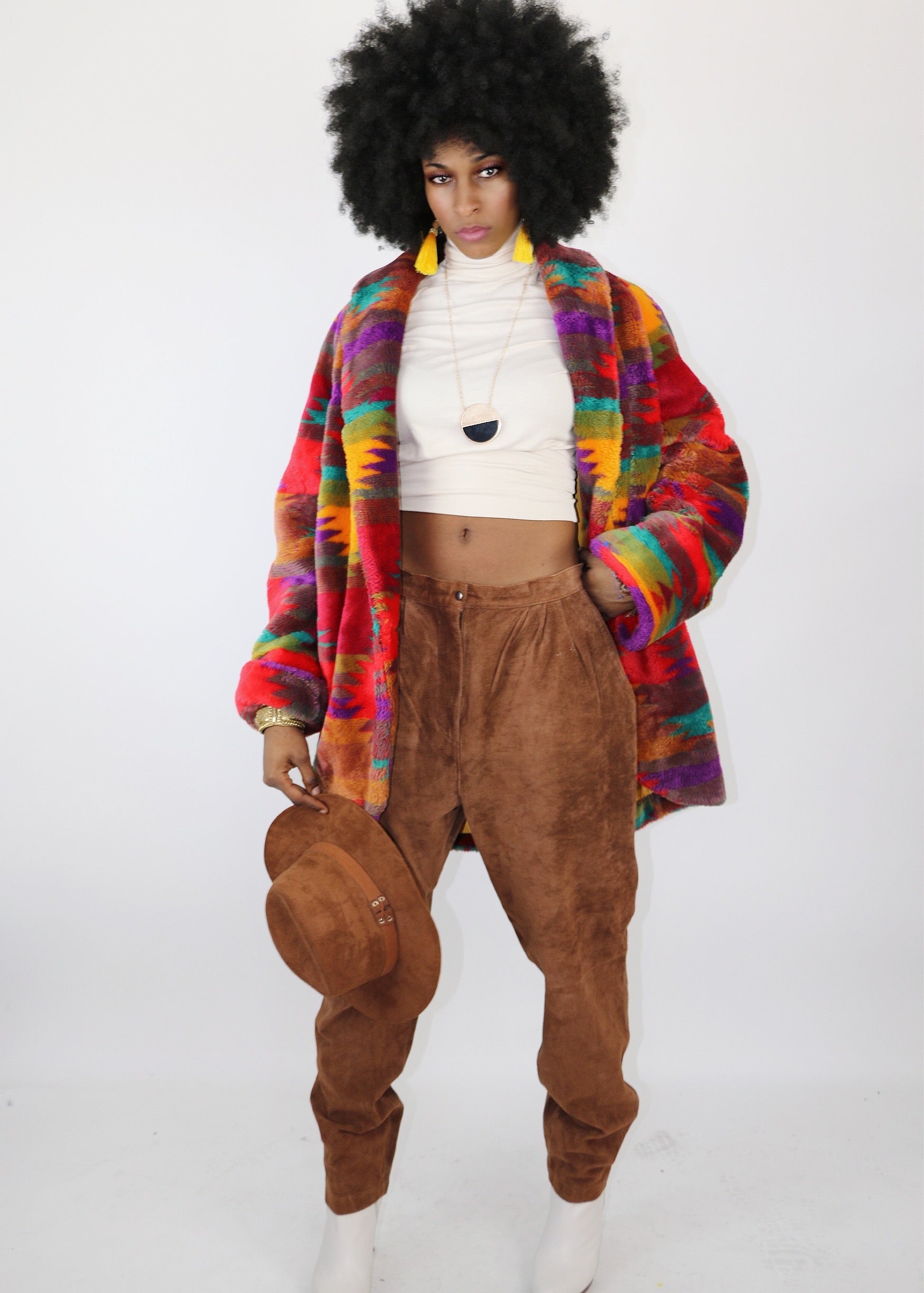 【AMERIVINTAGE】ADORABLE SHAGGY CHECK COAT amerivintage ADORABLE SHAGGY CHECK COAT