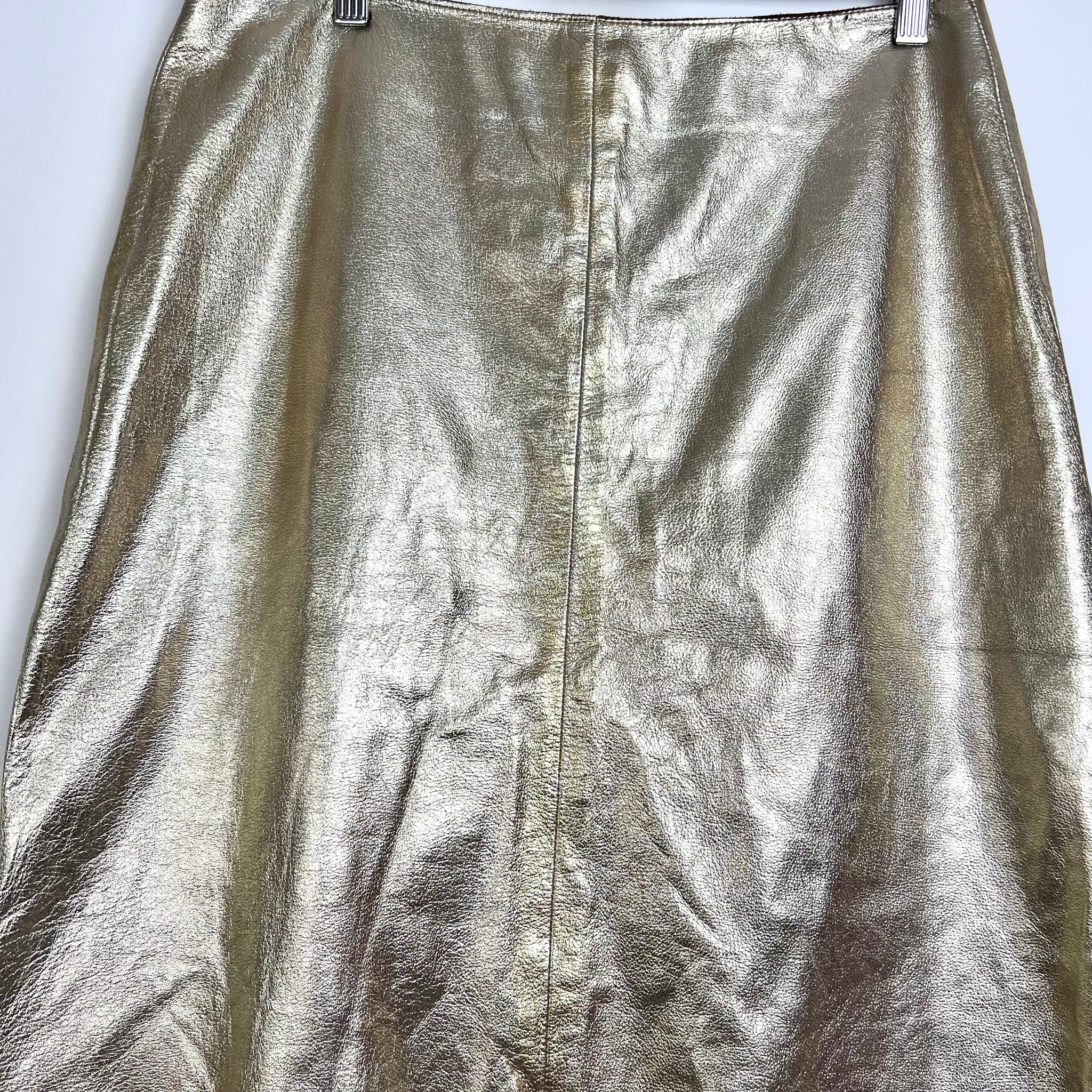 Live: 120 Champagne Leather Skirt