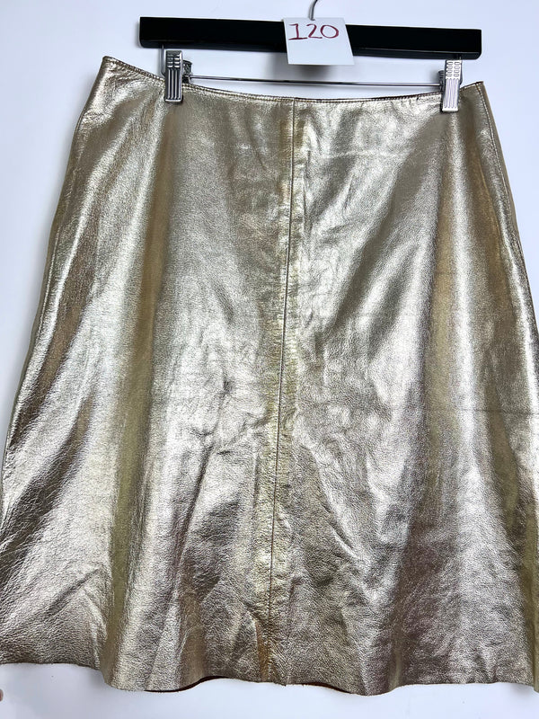 Live: 120 Champagne Leather Skirt